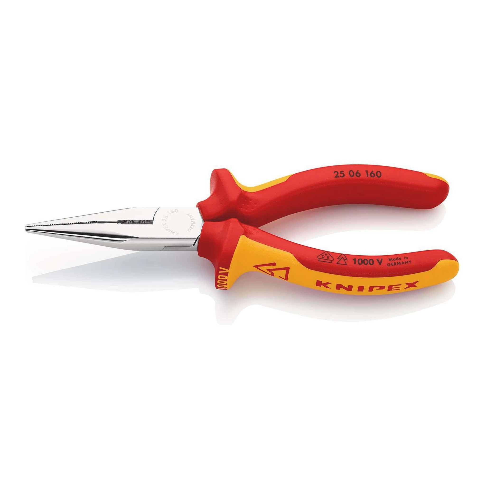 KNIPEX | Flachrundzange | Länge 160 mm flach/rund gerade | Mehrkomponenten-Hüllen