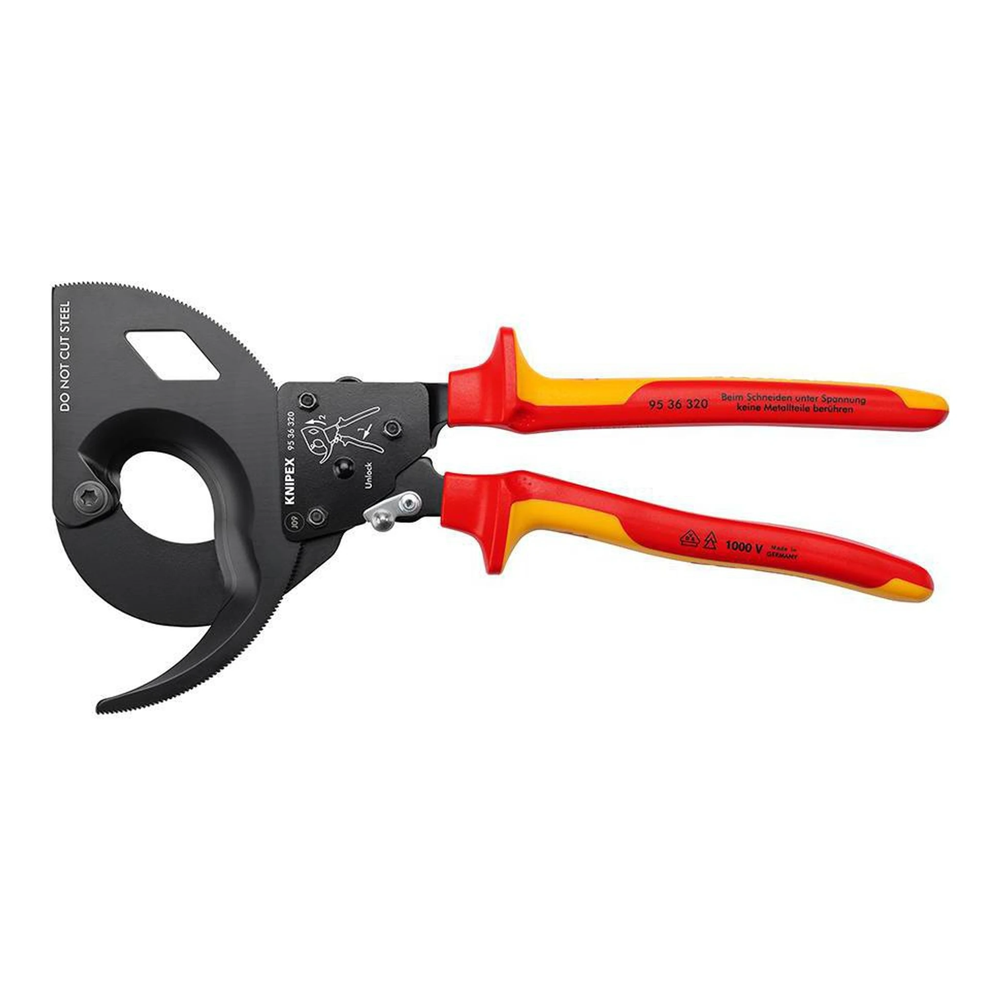 KNIPEX | Kabelschneider | Gesamtlänge 320 mm max. 60 (600 mm²) mm | poliert Mehrkomponenten-Hüllen VDE