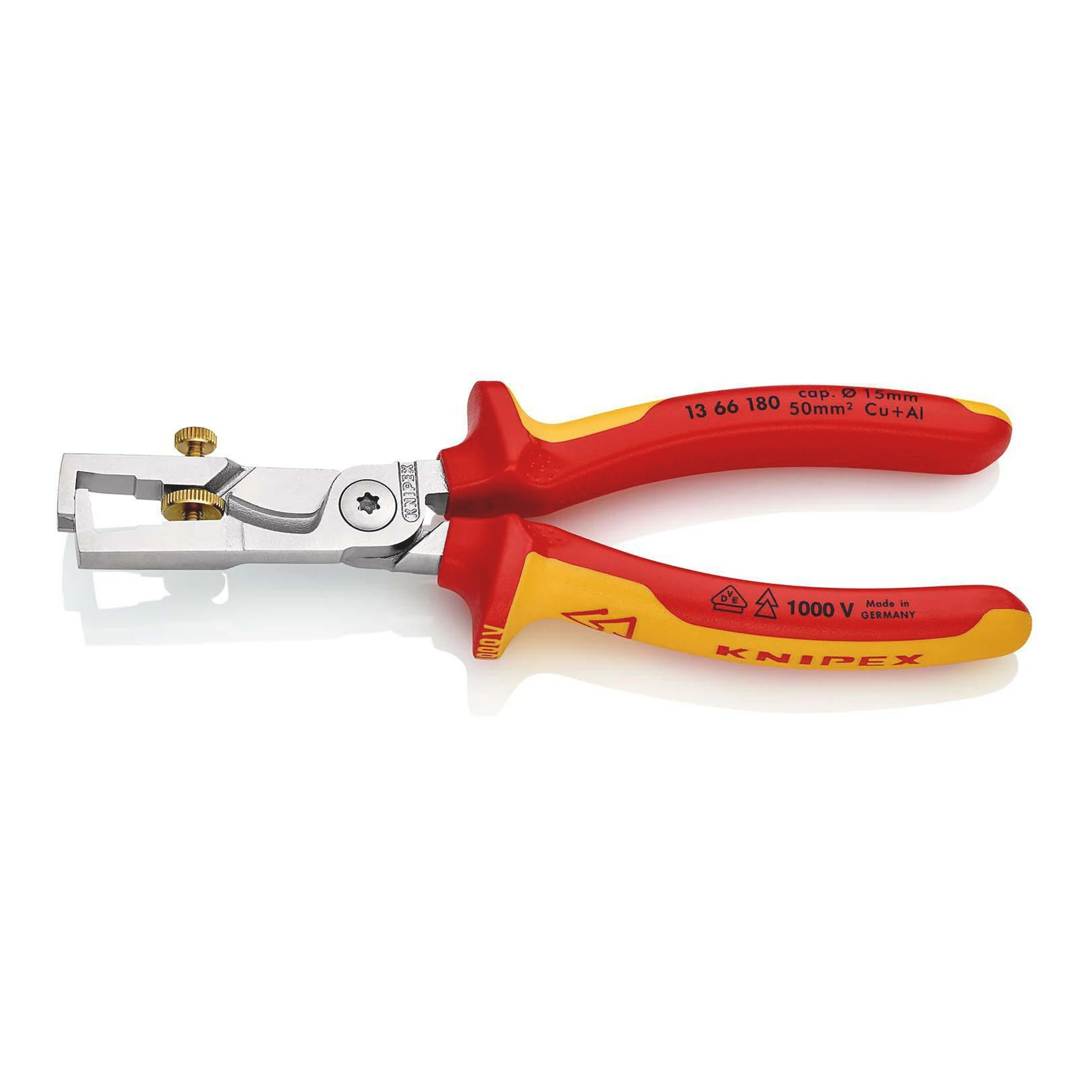 KNIPEX | Abisolierzange | Länge 180 mm VDE | verchromt Mehrkomponenten-Hüllen