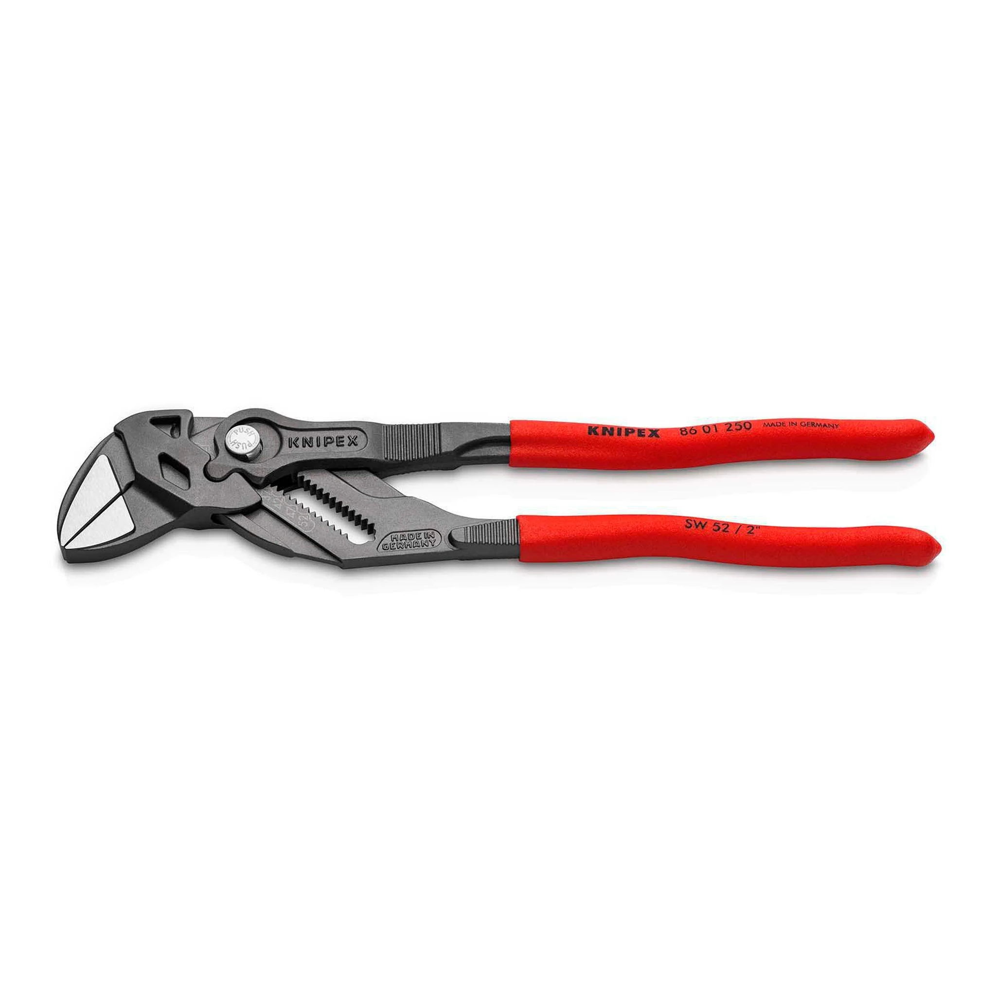 KNIPEX | Zangenschlüssel | Länge 250 mm schwarz atramentiert | Spannweite 52 mm Kunststoffüberzug