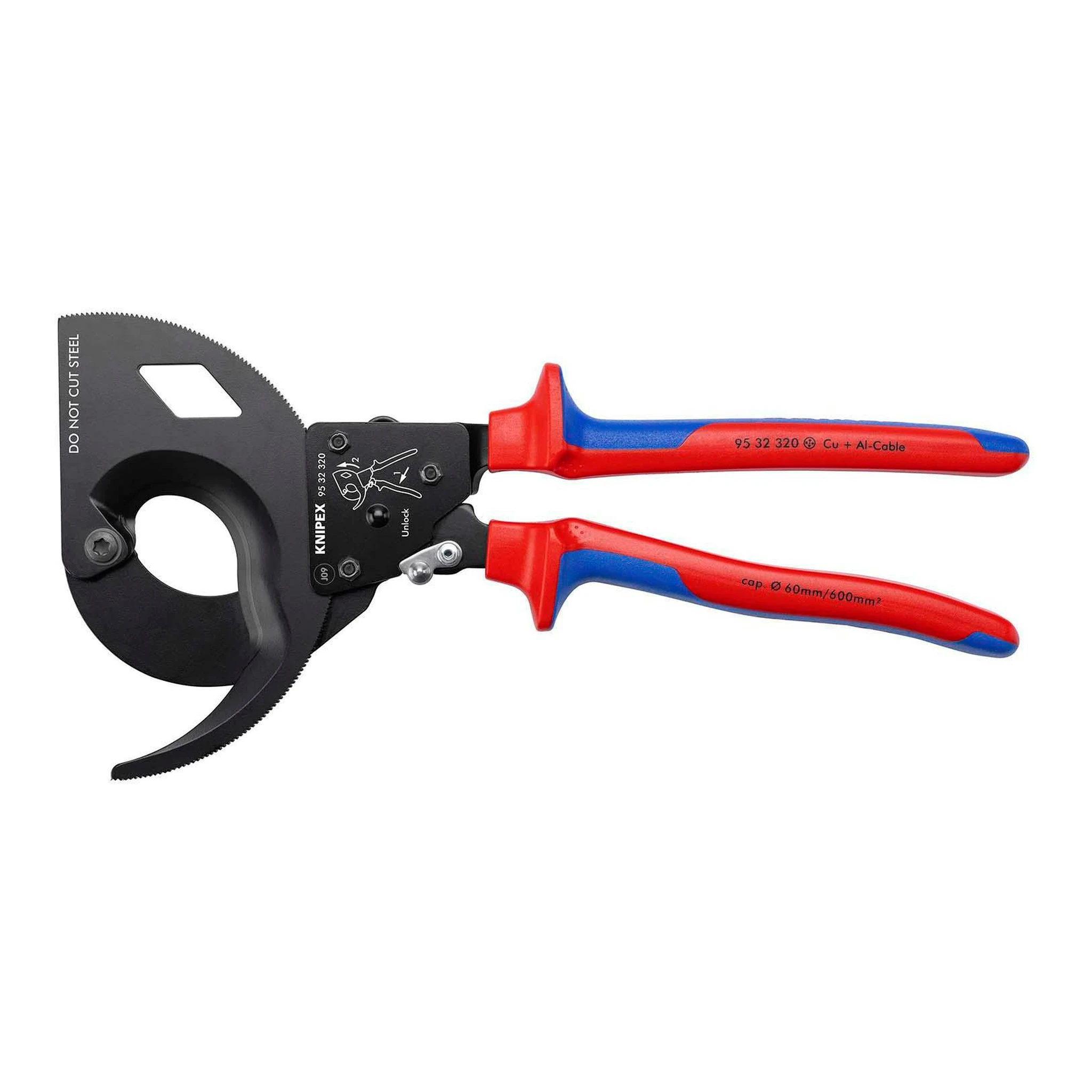 KNIPEX | Kabelschneider | Gesamtlänge 320 mm max. 60 (600 mm²) mm | poliert Mehrkomponenten-Hüllen