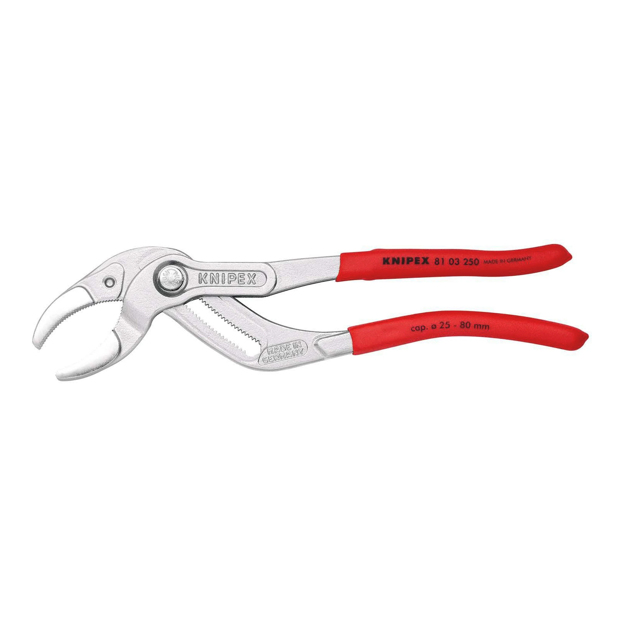 KNIPEX | Syphon-/Connectorenzange | Länge 250 mm Spannweite 25 - 80 mm | verchromt