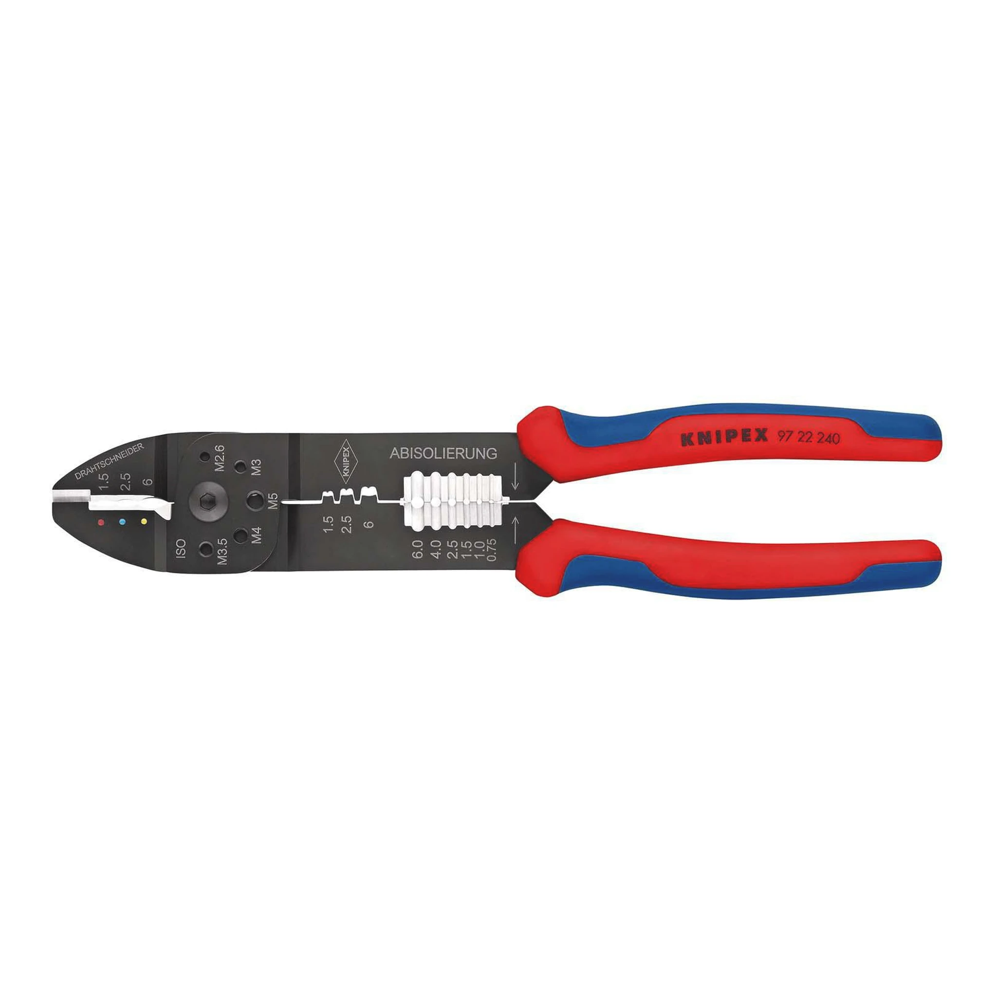 KNIPEX | Crimpzange | Länge 240 mm | 0,5-6(AWG 20-10)/0,5-2,5 (AWG 20-13) mm²
