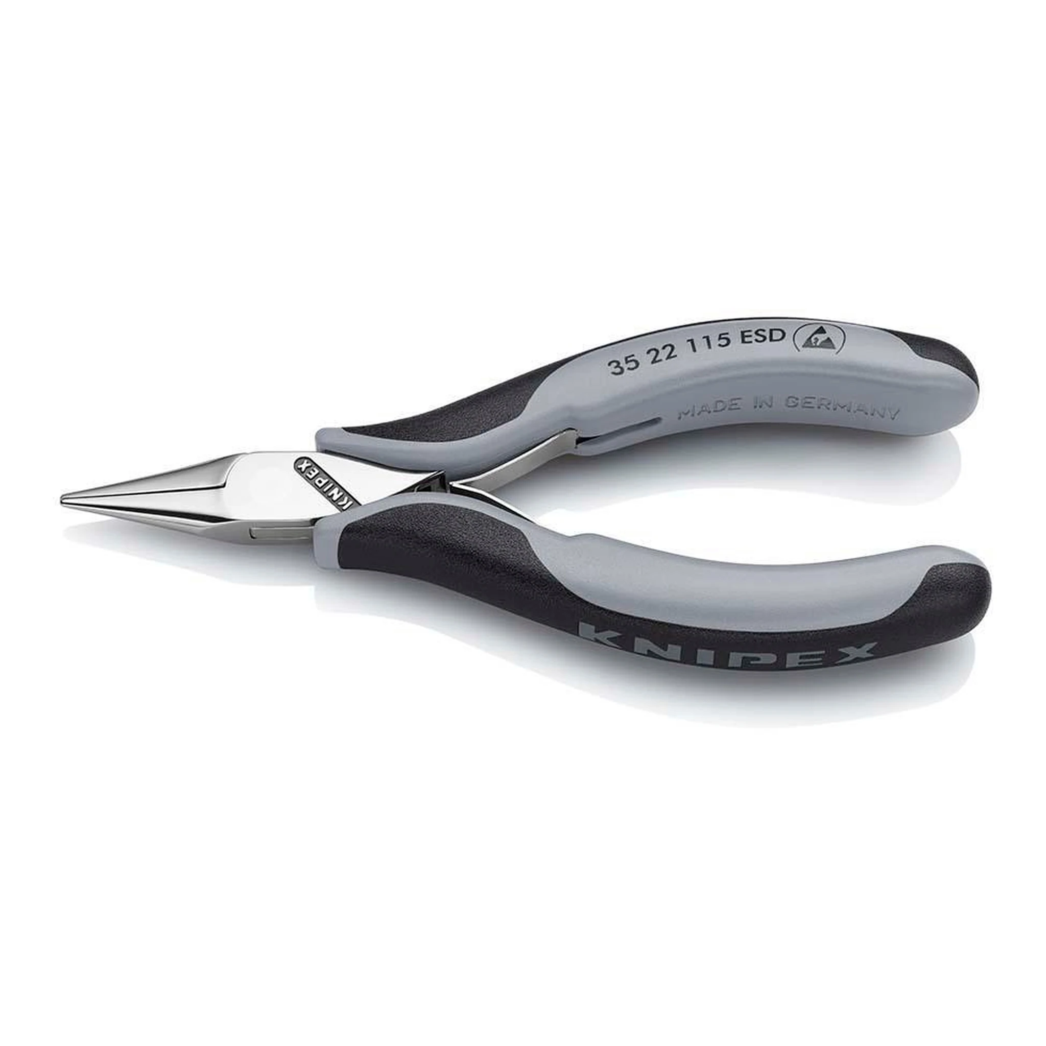 KNIPEX | Elektronik-Greifzange | Gesamtlänge 115 mm ESD | flachrunde Backen spiegelpoliert Form 2