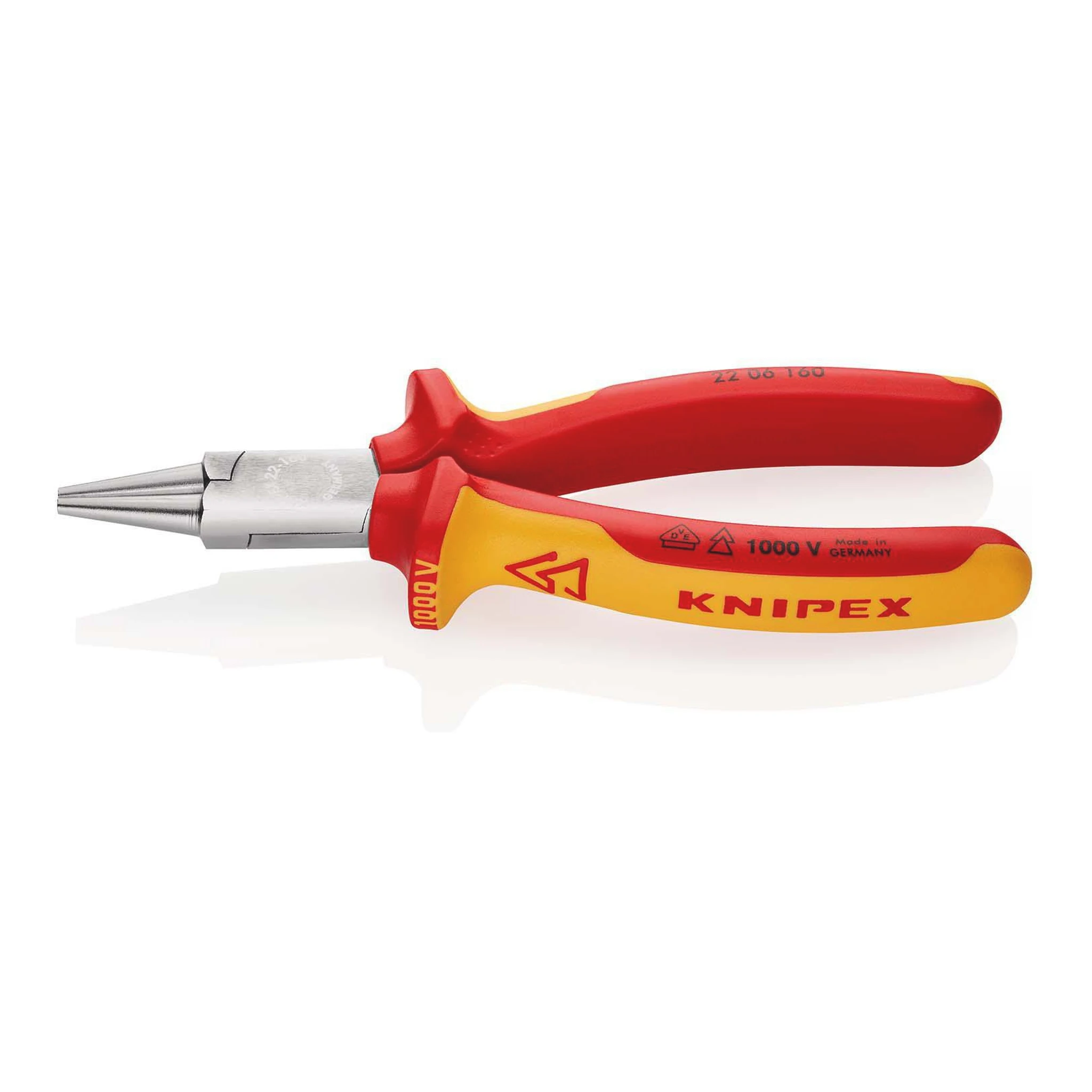 KNIPEX | Rundzange | Länge 160 mm | Zange verchromt VDE
