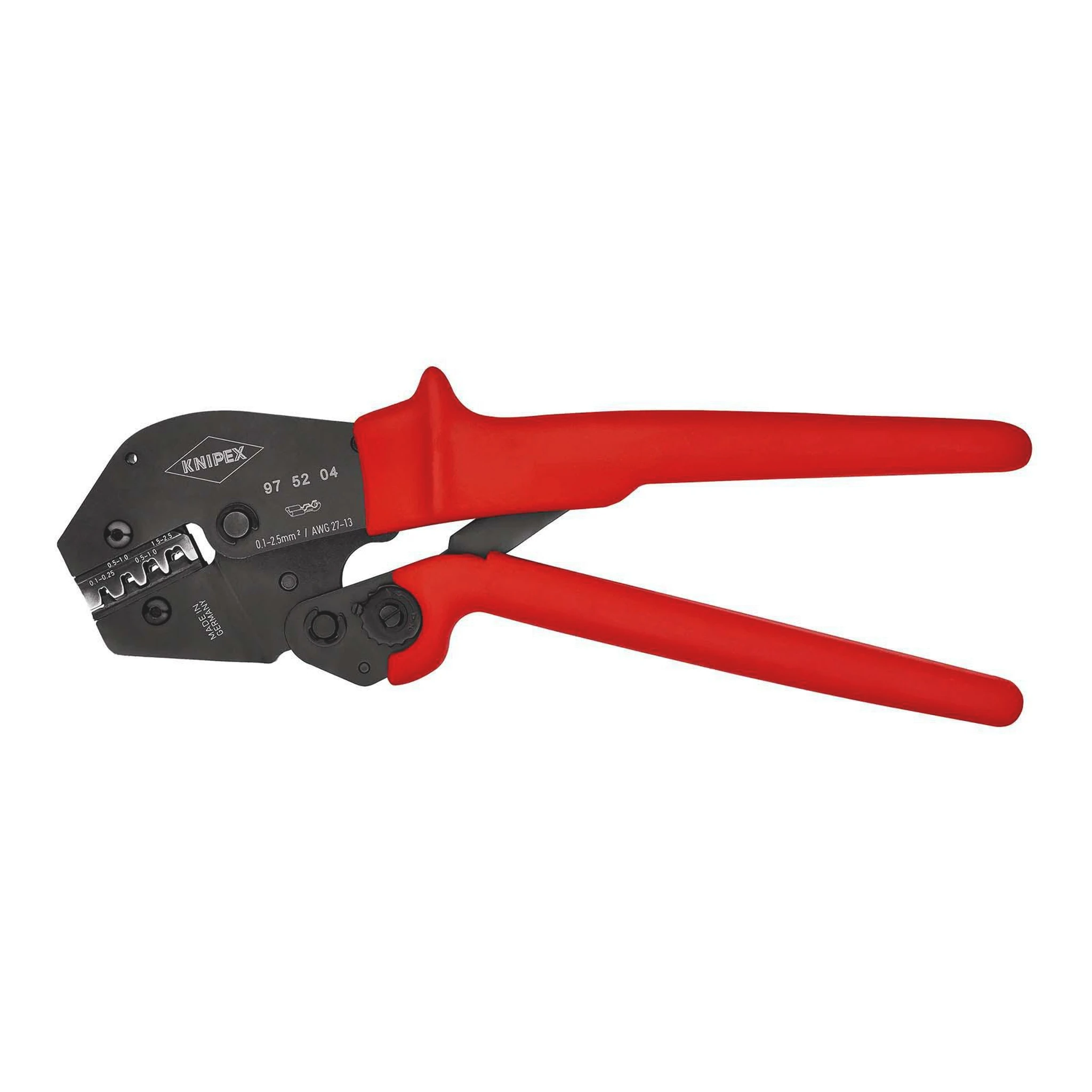 KNIPEX | Crimpzange | Länge 250 mm | 0,1 - 2,5 (AWG 27 - 13) mm² 562 g