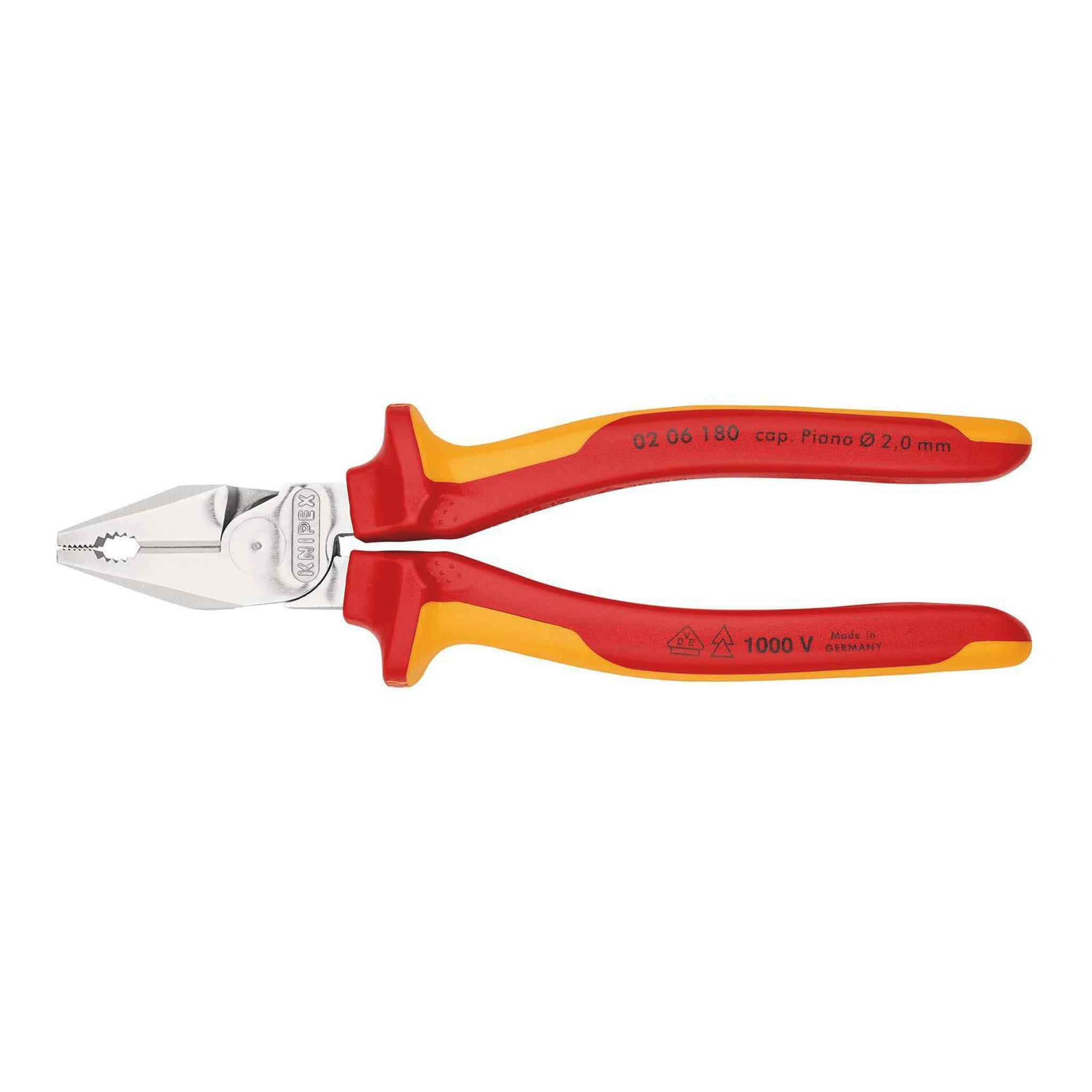 KNIPEX | Kraftkombizange | Länge 180 mm | verchromt Mehrkomponenten-Hüllen