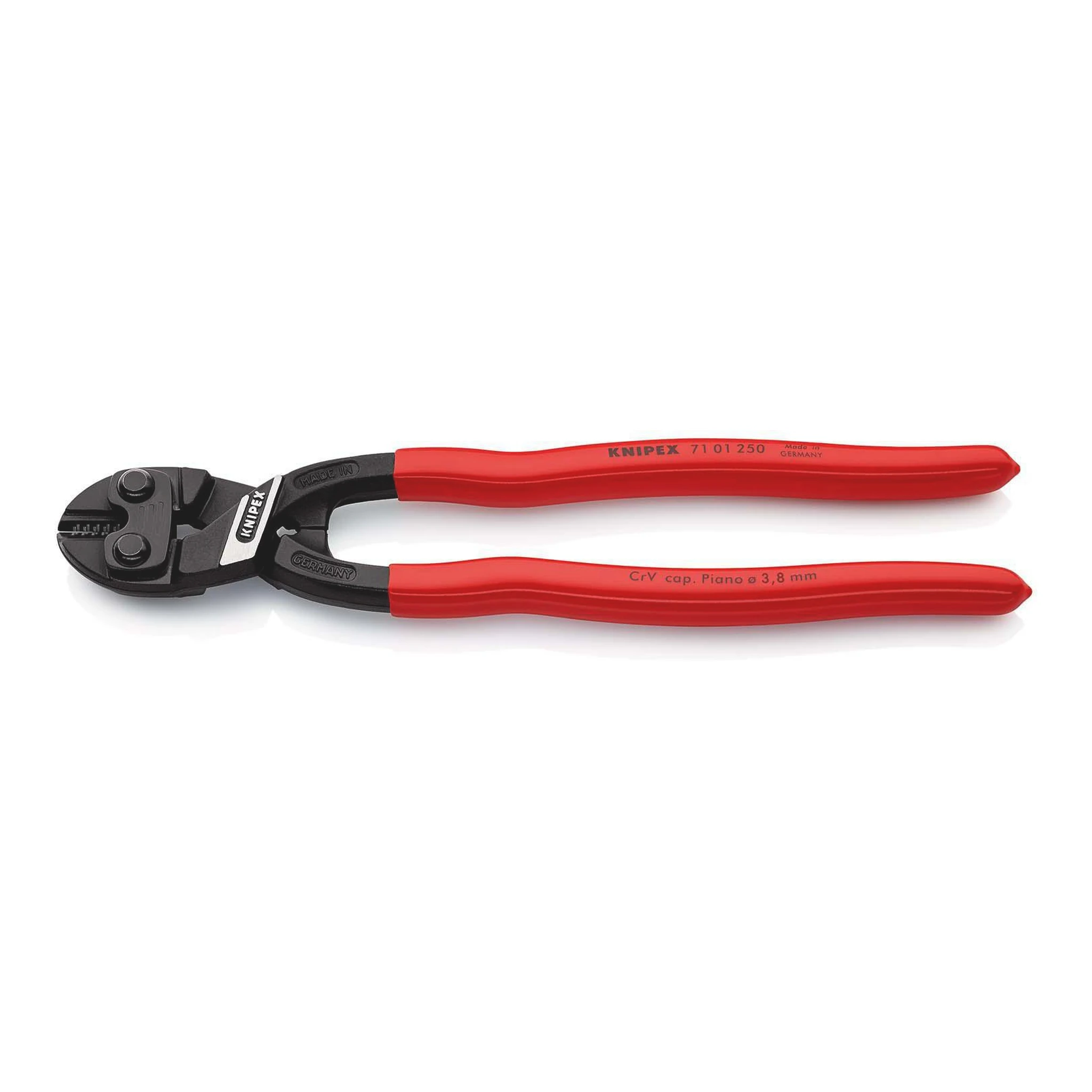 KNIPEX | Kompaktbolzenschneider | Länge 250 mm Kunststoffüberzug | gerade 3,8 mm ohne Aussparung