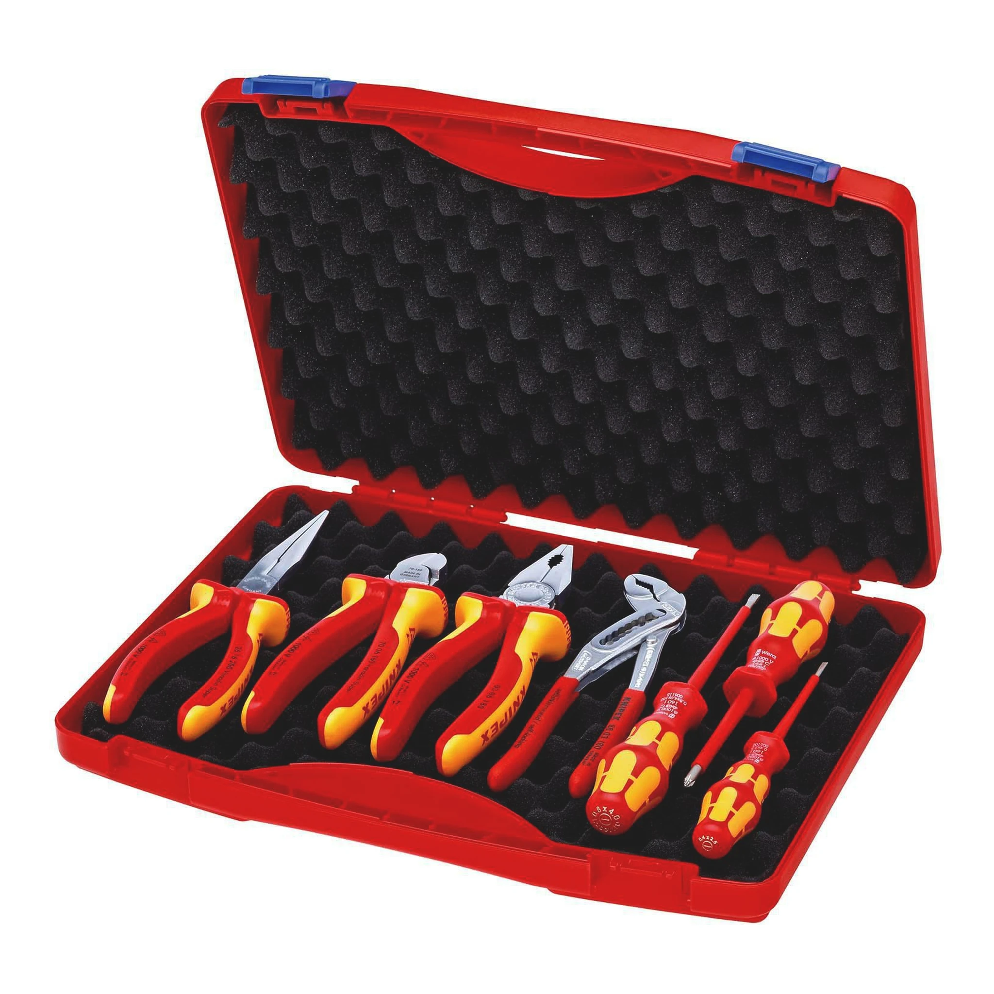 KNIPEX | Zangen-/Werkzeug-Satz | 7-teilig | Mehrkomponenten-Hüllen/Kunststoffüberzug