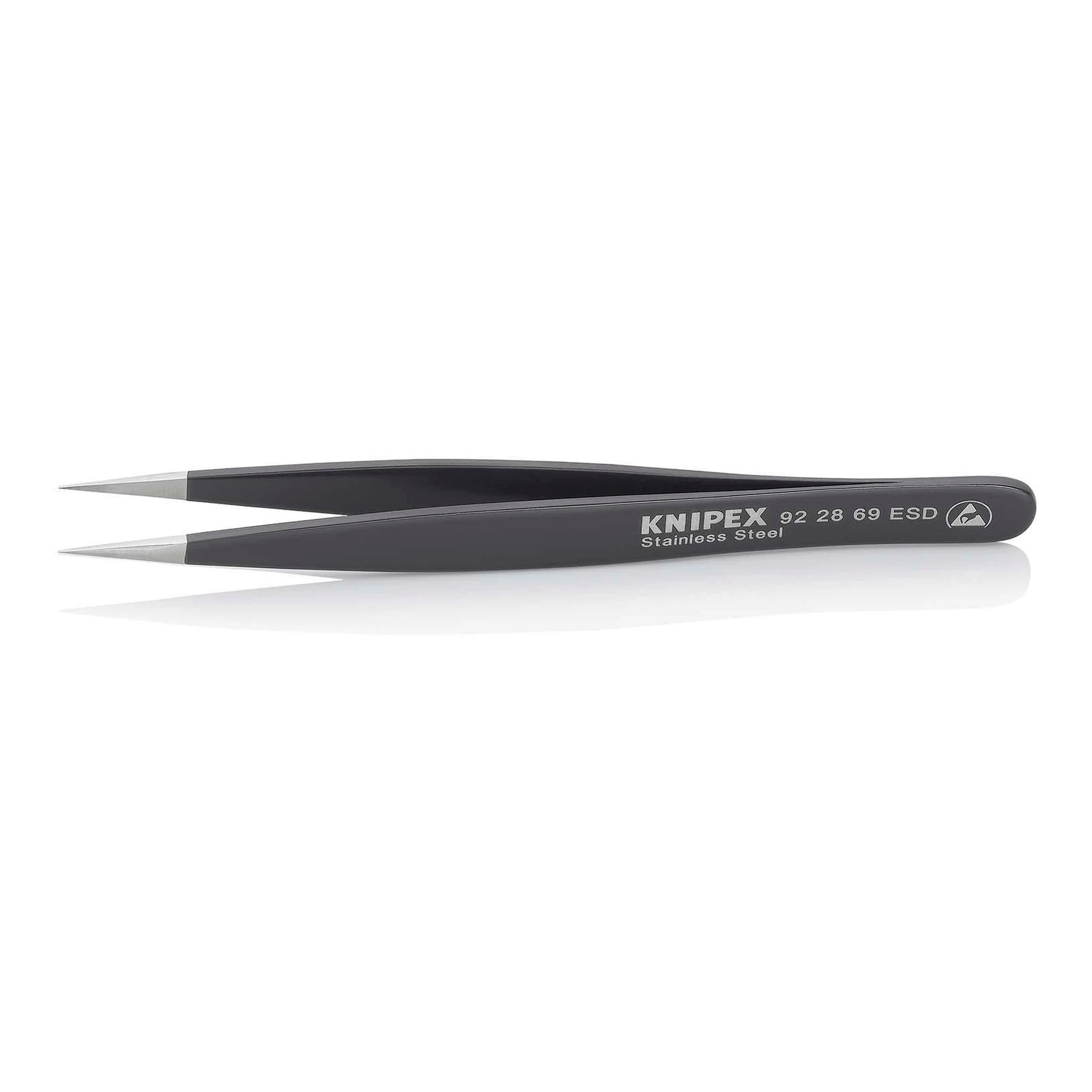 KNIPEX | Präzisionspinzette | Länge 130 mm gerade kräftig | rostfrei, antimagn., elektr. ableitend