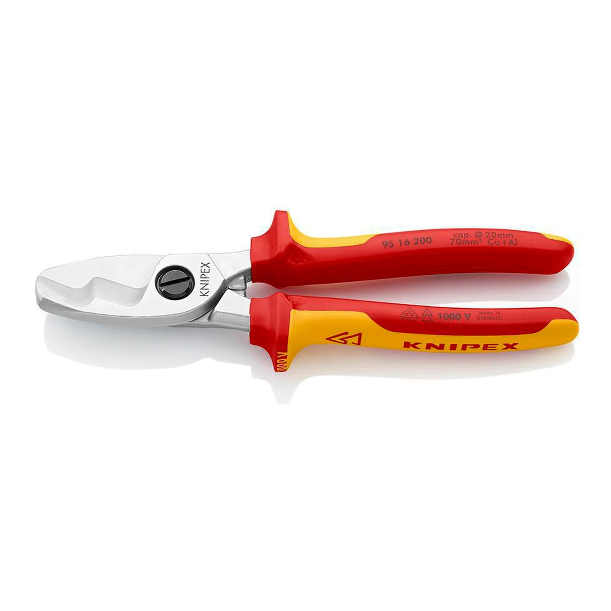 KNIPEX | Kabelschere | Länge 200 mm | Kopf verchromt VDE