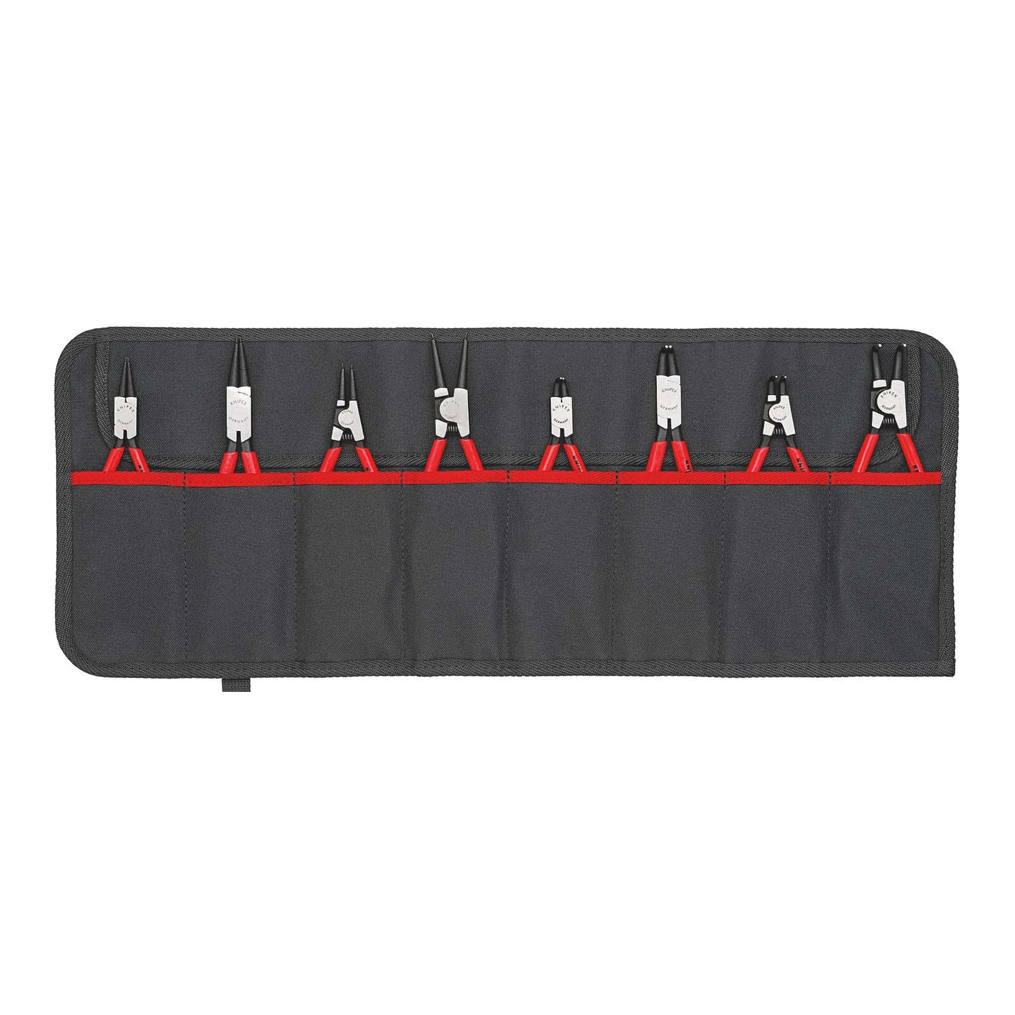 KNIPEX | Sicherungsringzangen-Satz | 8-teilig in Rolltasche | 10 - 60 mm