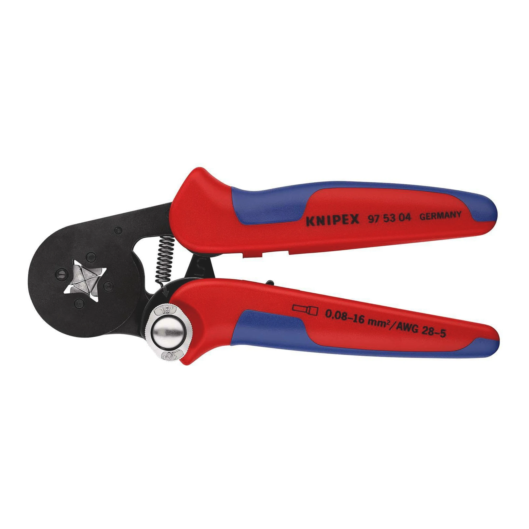 KNIPEX | Aderendhülsenzange | Gesamtlänge 180 mm | 0,08 - 10,0 + 16,0 (AWG 28 - 5) mm²