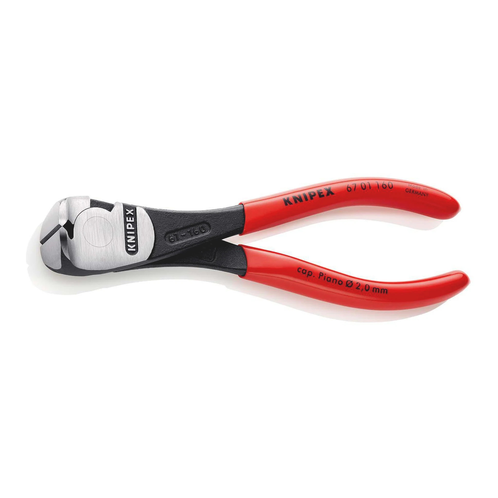 KNIPEX | Kraftvornschneider | Gesamtlänge 160 mm | Kopf poliert Kunststoffüberzug