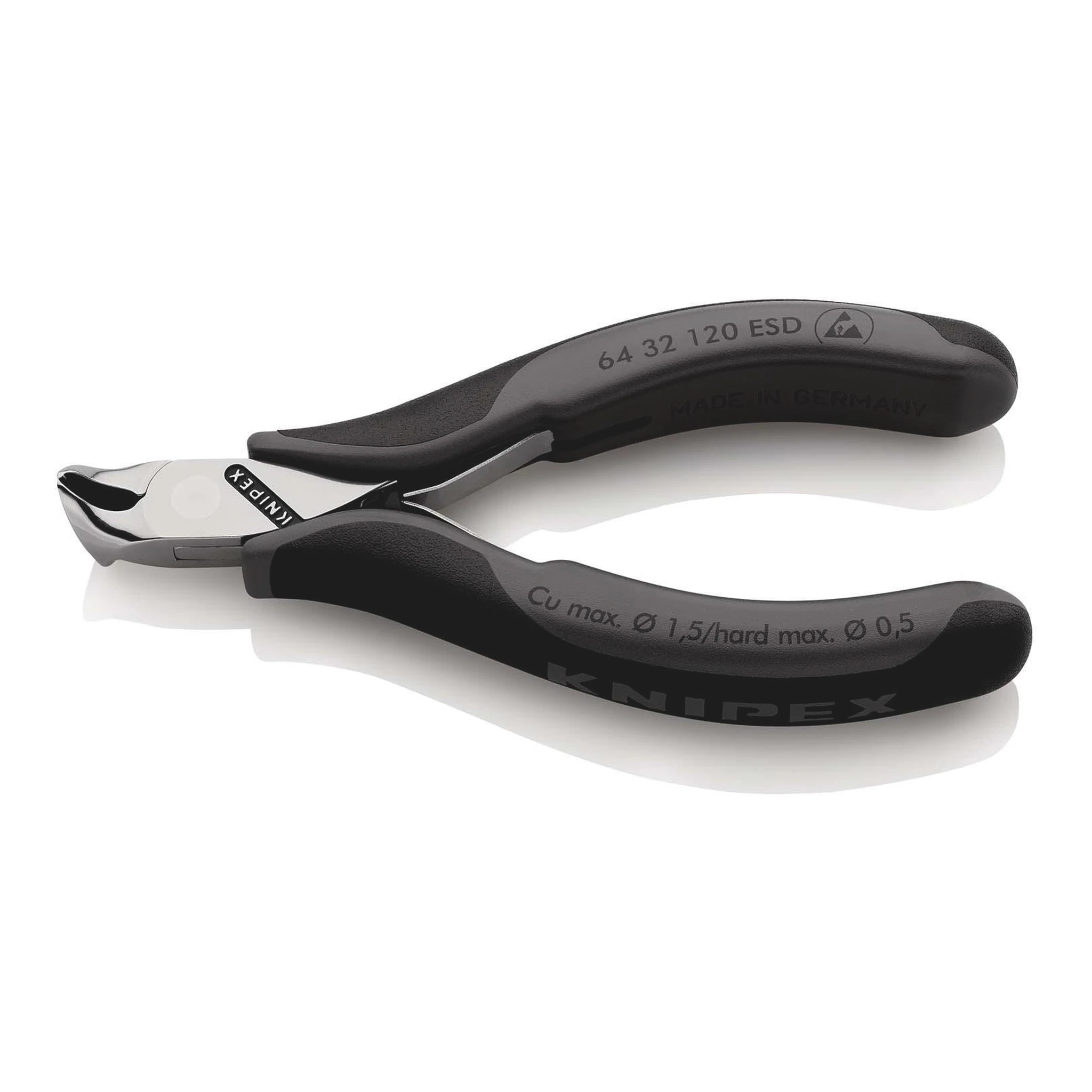 KNIPEX | Elektronik-Vornschneider | Länge 120 mm | Form 3 Facette ja, kleine spiegelpoliert