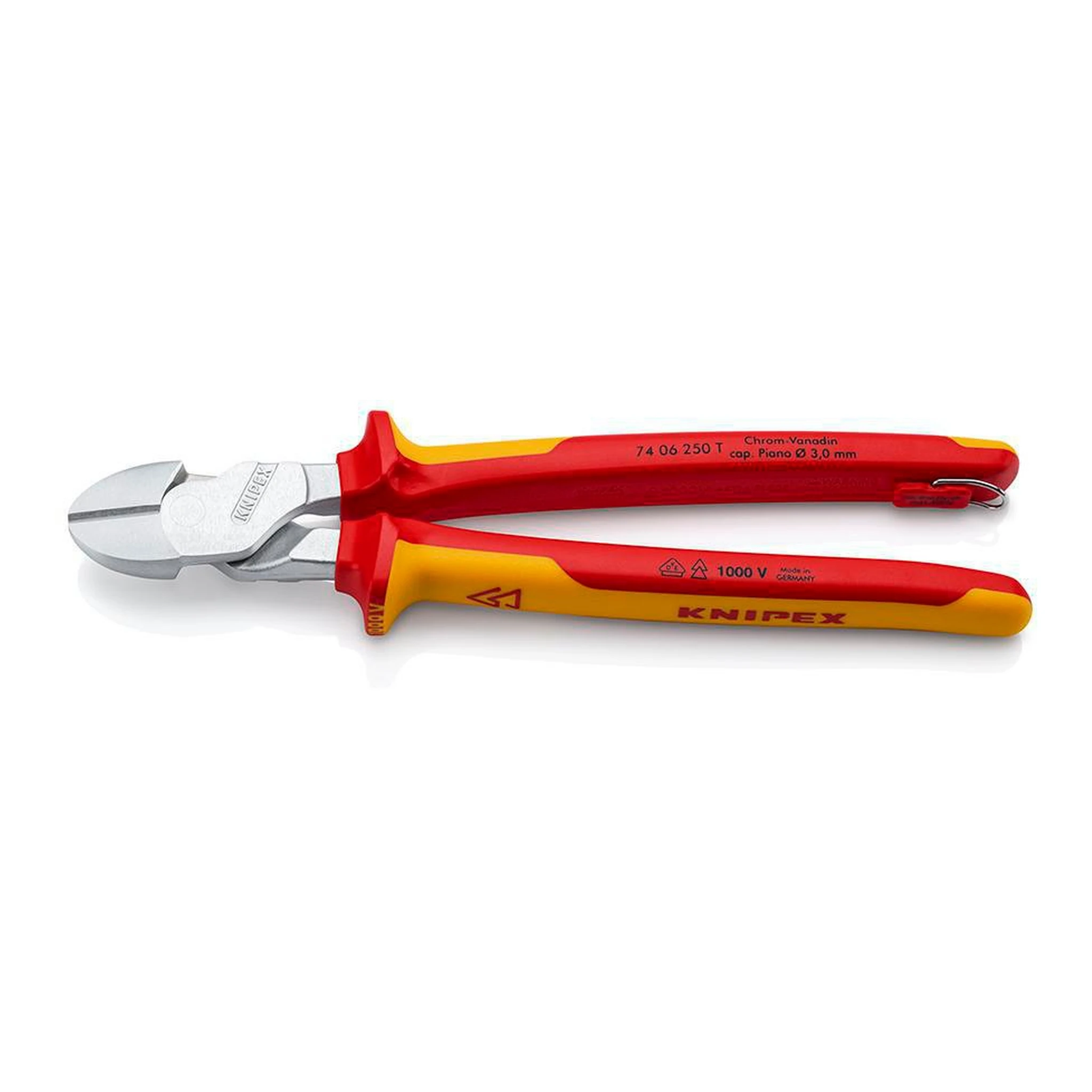 KNIPEX | Kraftseitenschneider | Länge 250 mm | VDE Form 0 mit Befestigungsöse
