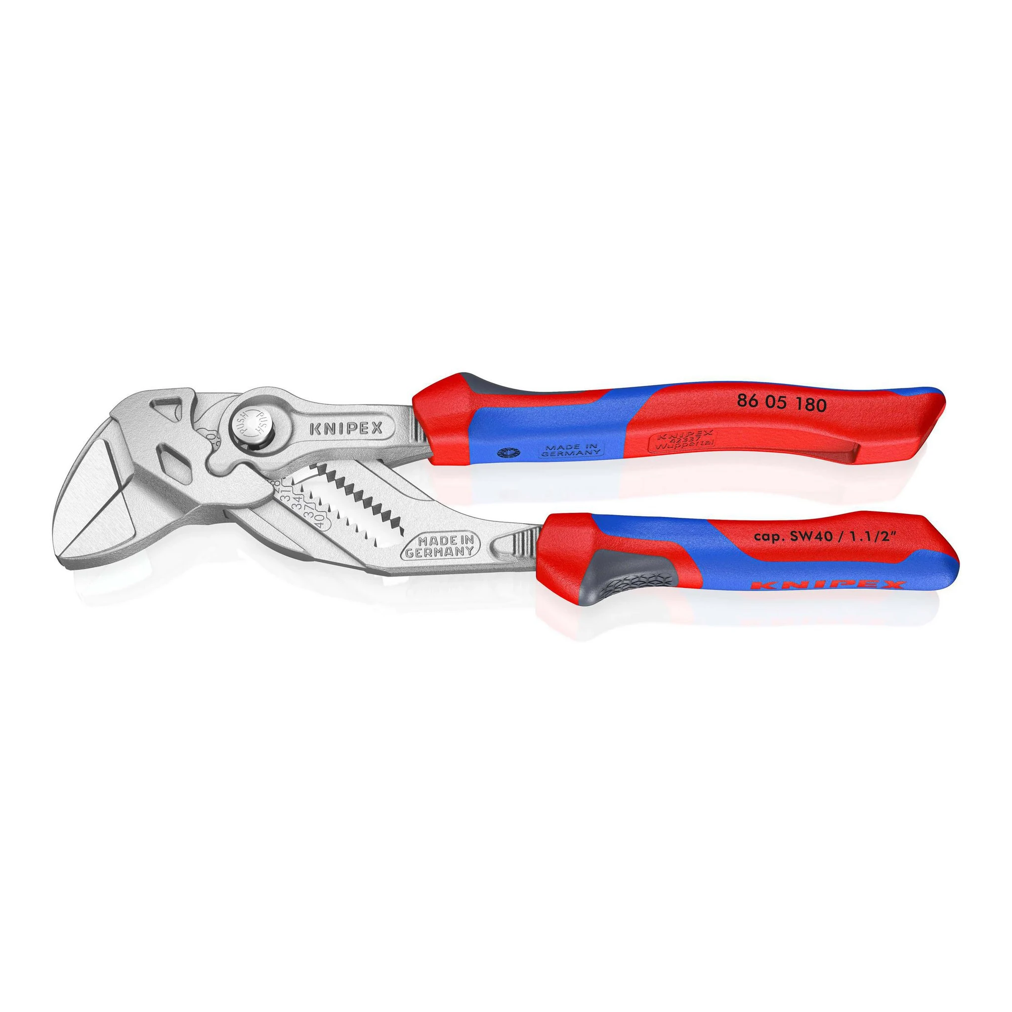 KNIPEX | Zangenschlüssel | Länge 180 mm Spannweite 40 mm | verchromt Comfort-Griff