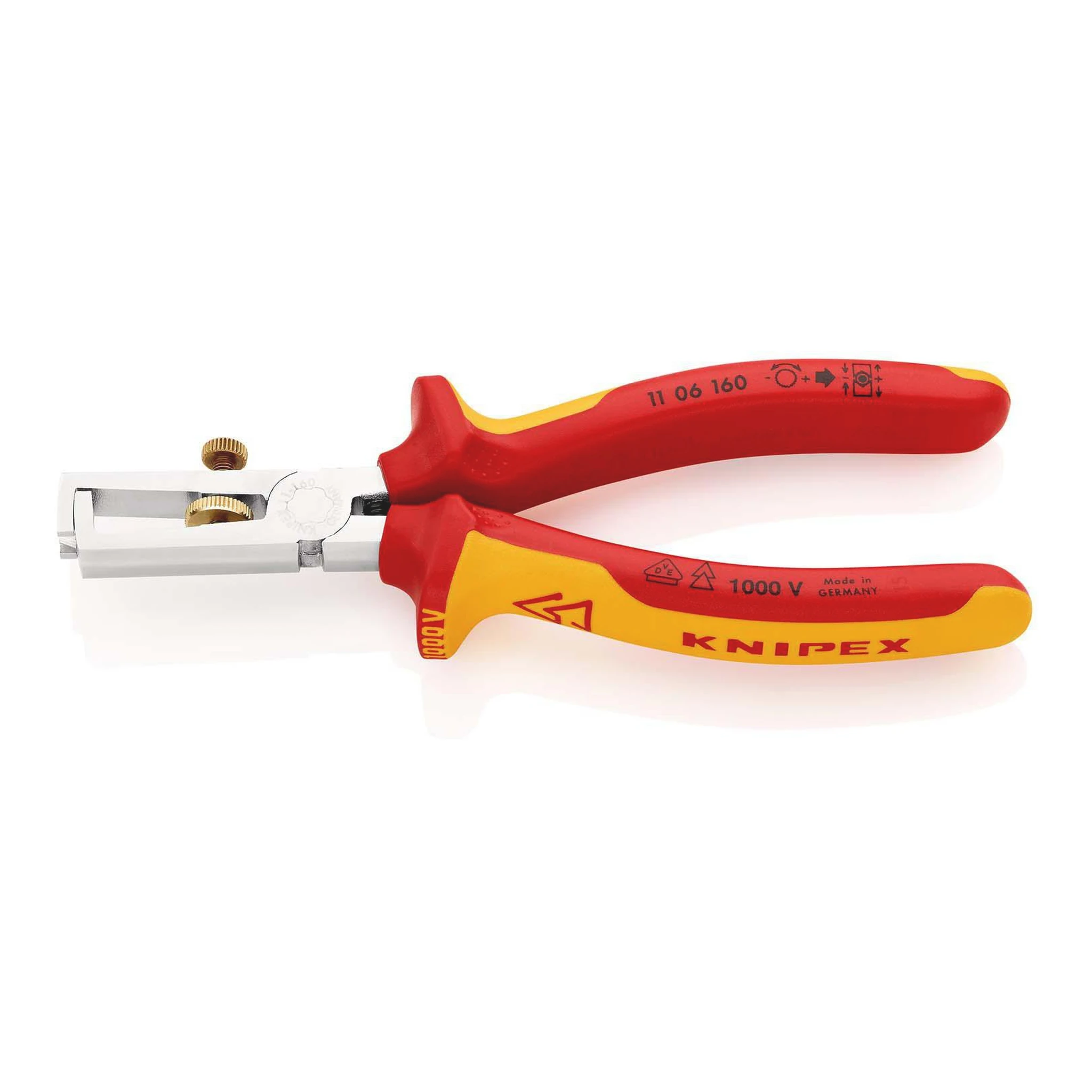 KNIPEX | Abisolierzange | Länge 160 mm VDE | verchromt Mehrkomponenten-Hüllen