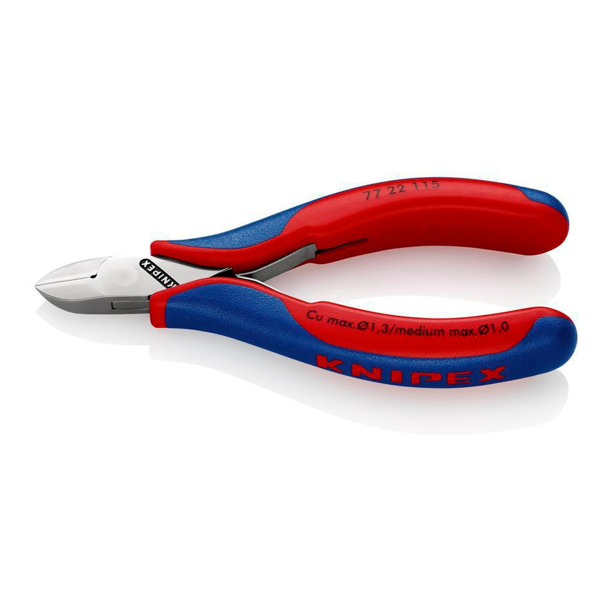 KNIPEX | Elektronik-Seitenschneider | Länge 115 mm Form 2 | Facette nein Mehrkomponenten-Hüllen