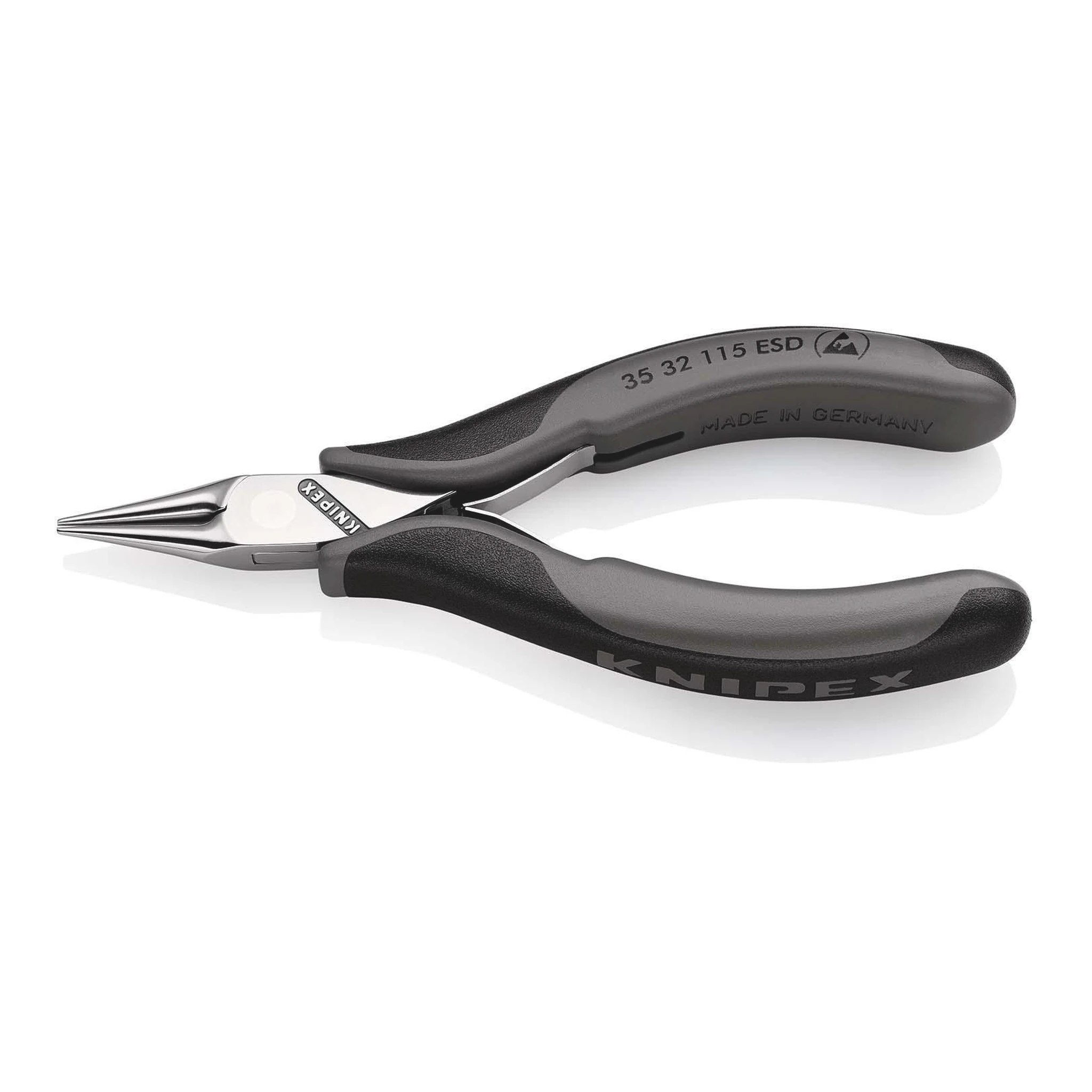 KNIPEX | Elektronik-Greifzange | Gesamtlänge 115 mm ESD | flachbreite Backen spiegelpoliert Form 3