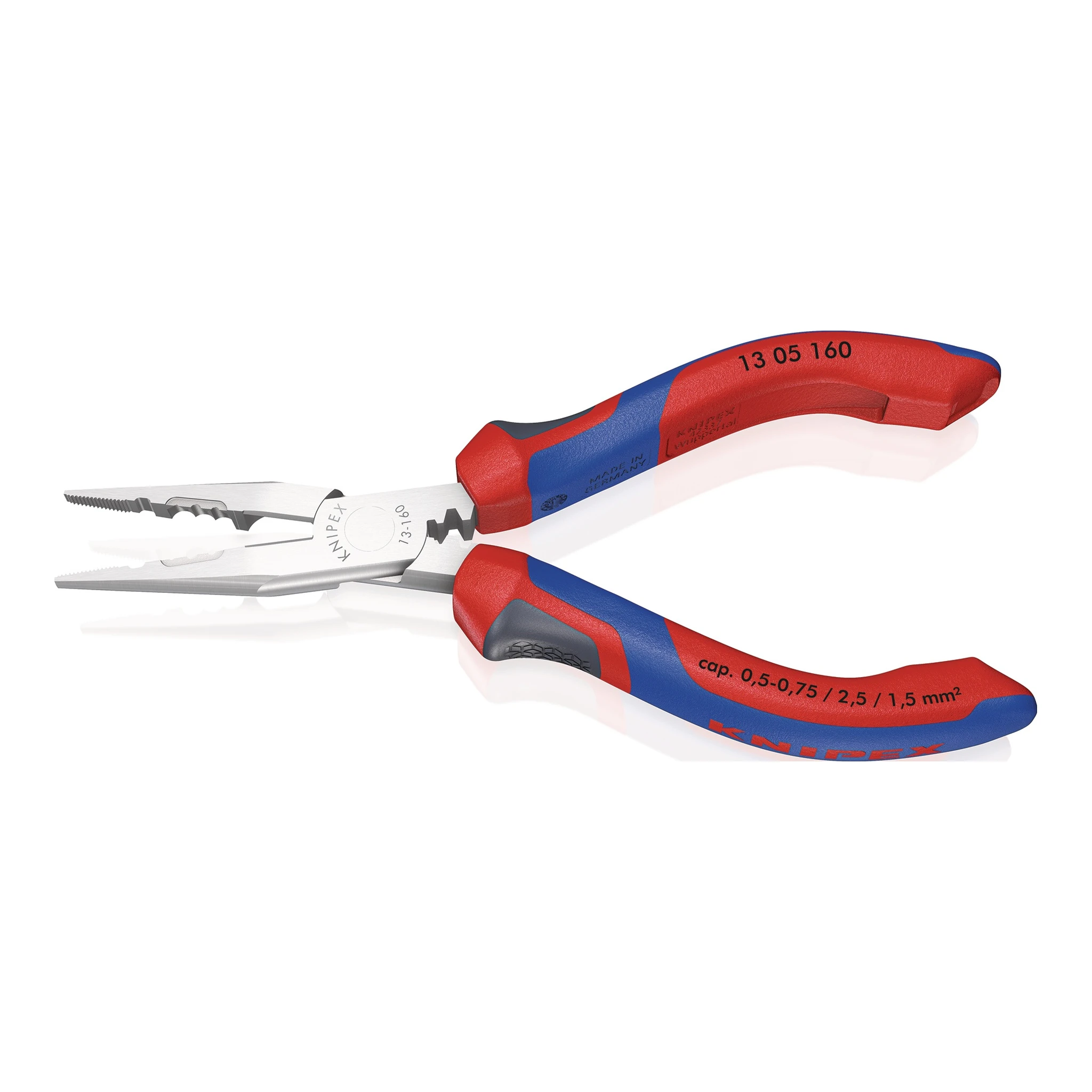 KNIPEX | Verdrahtungszange | Länge 160 mm | 0,5-0,75 / 1,5 / 2,5 mm²