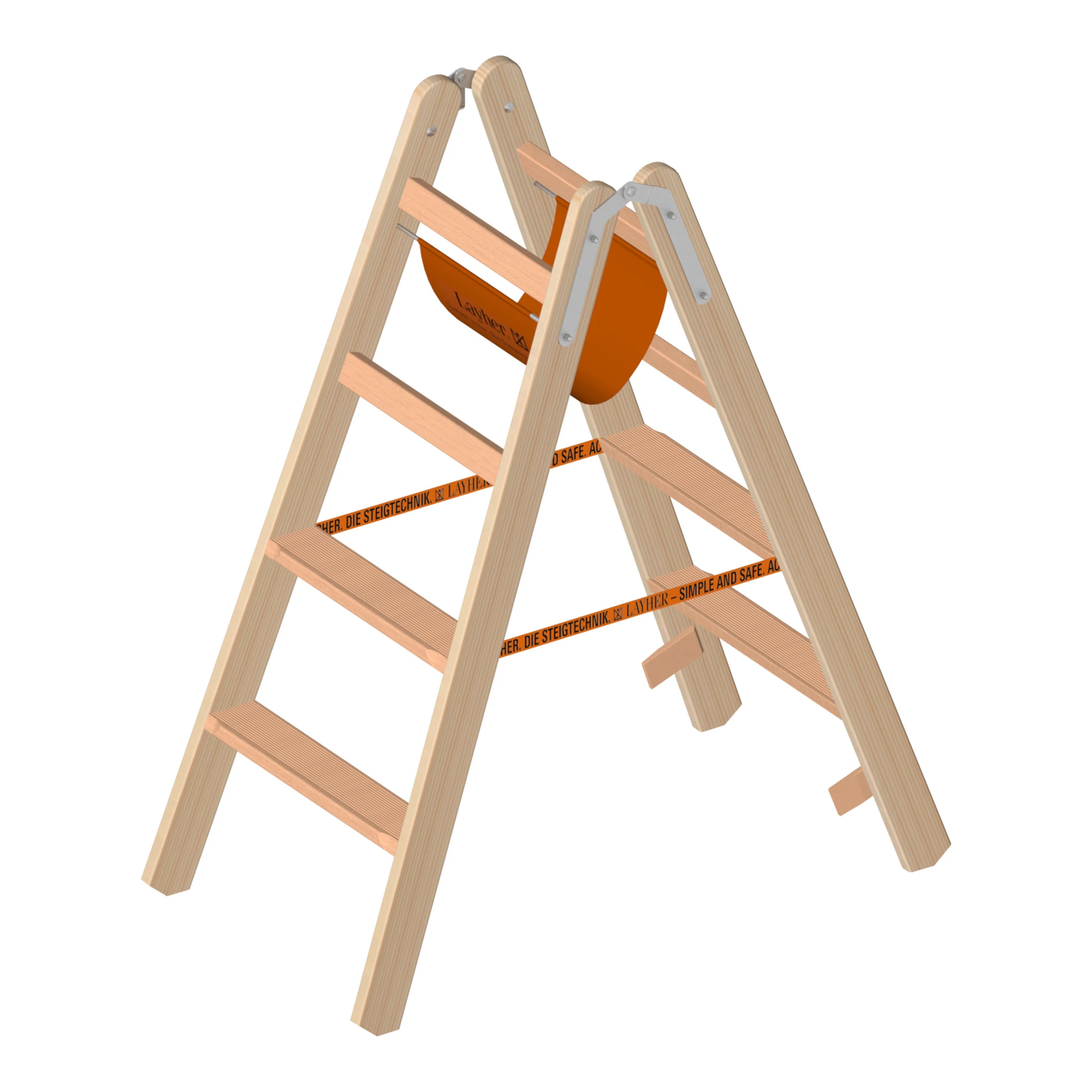 LAYHER | Holzstehleiter | 2 x 4 Stufen