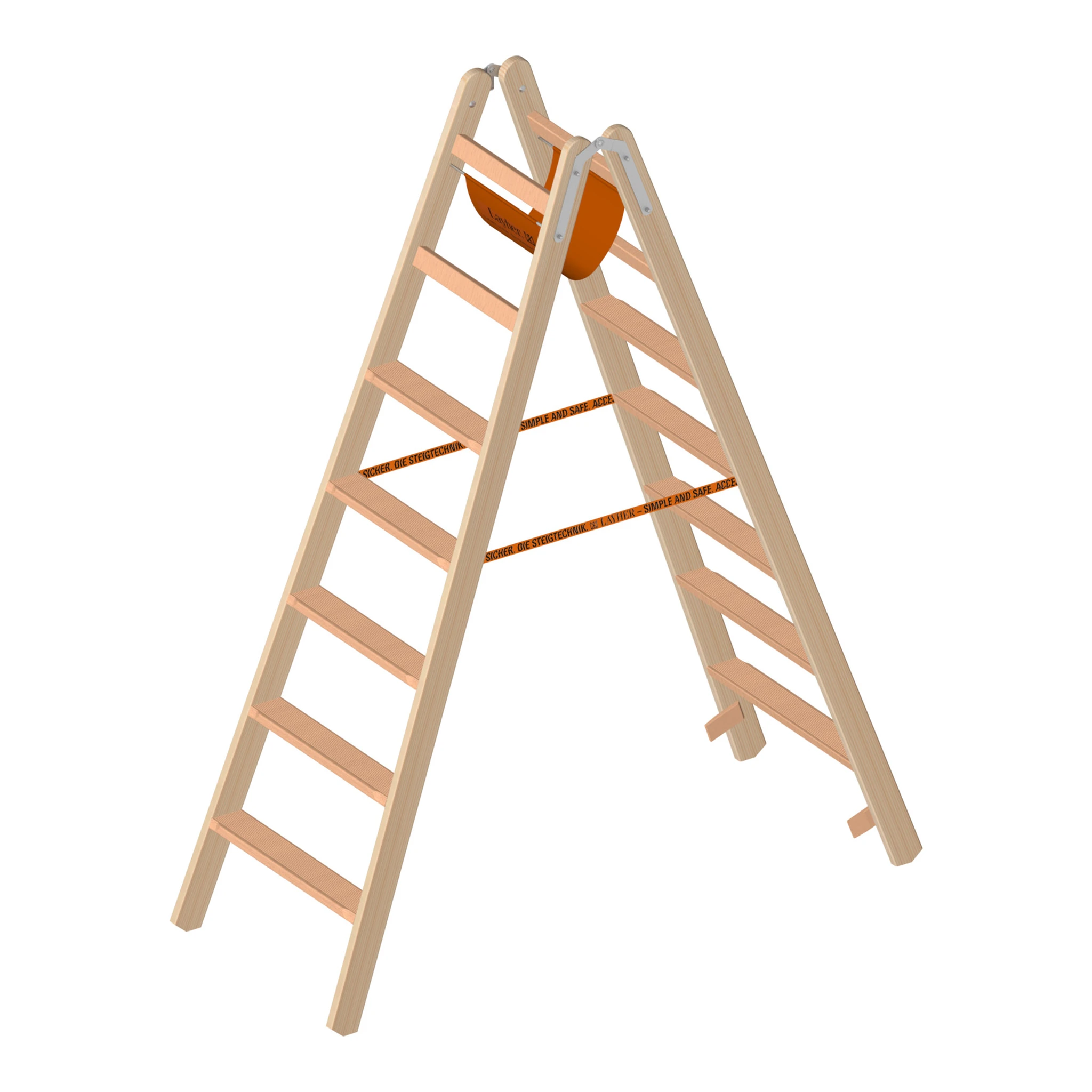 LAYHER | Holzstehleiter | 2 x 7 Stufen