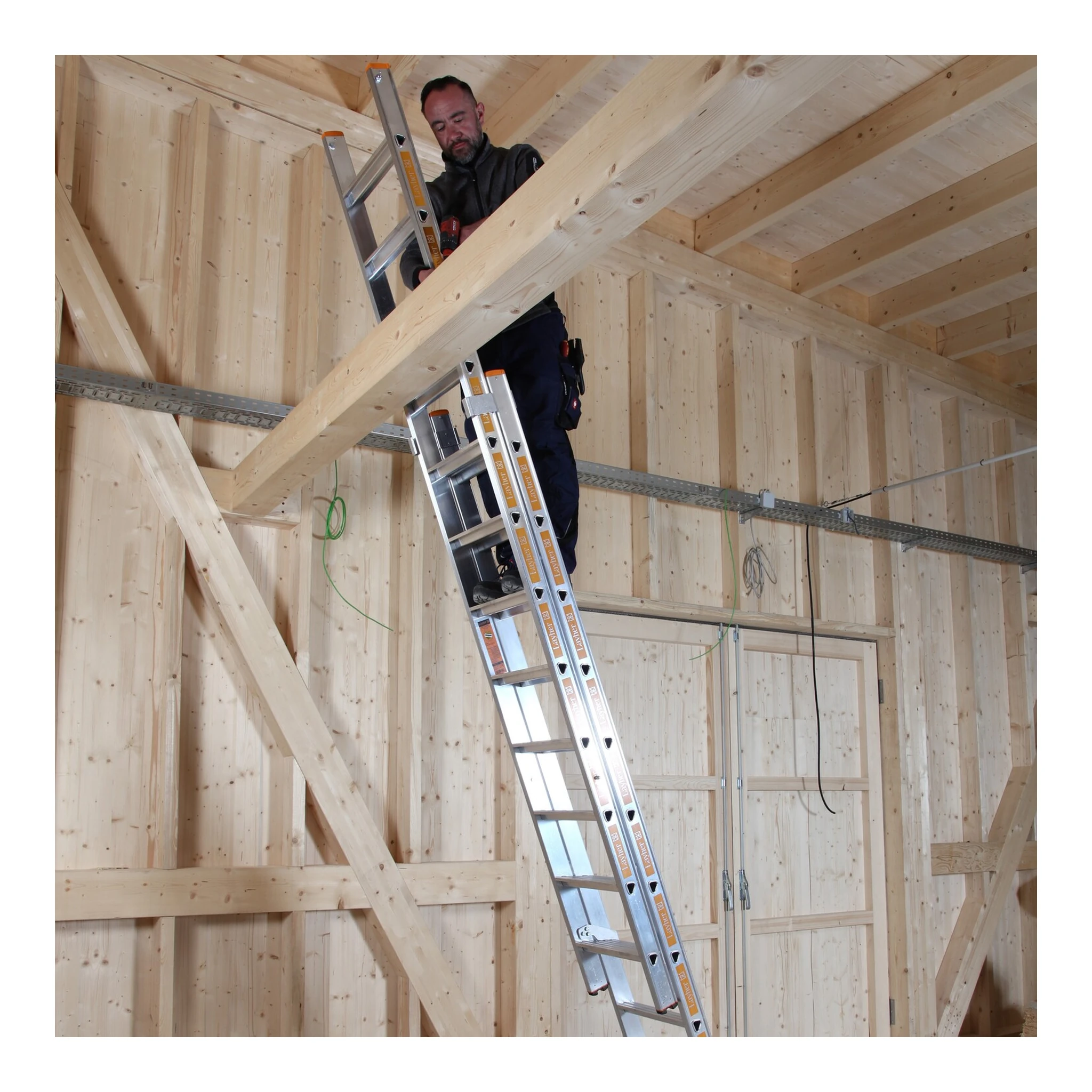 LAYHER | Stufenschiebeleiter | 2 x 8 Stufen – Bild 3
