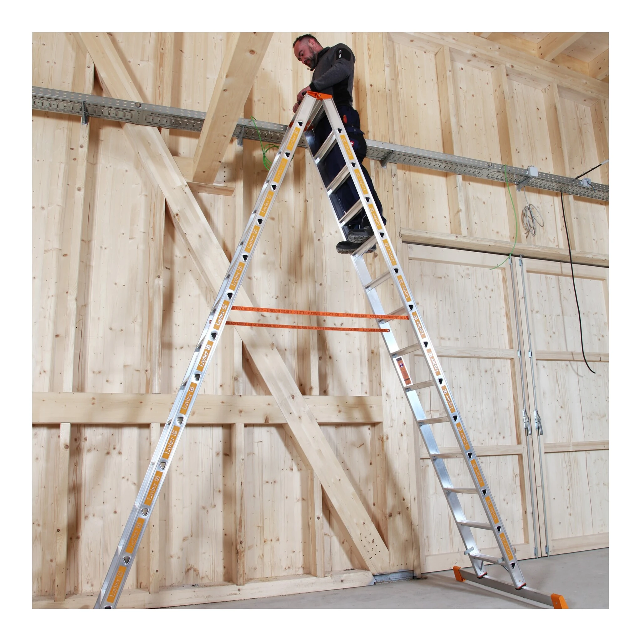 LAYHER | Stufenstehleiter | 2 x 10 Stufen – Bild 4