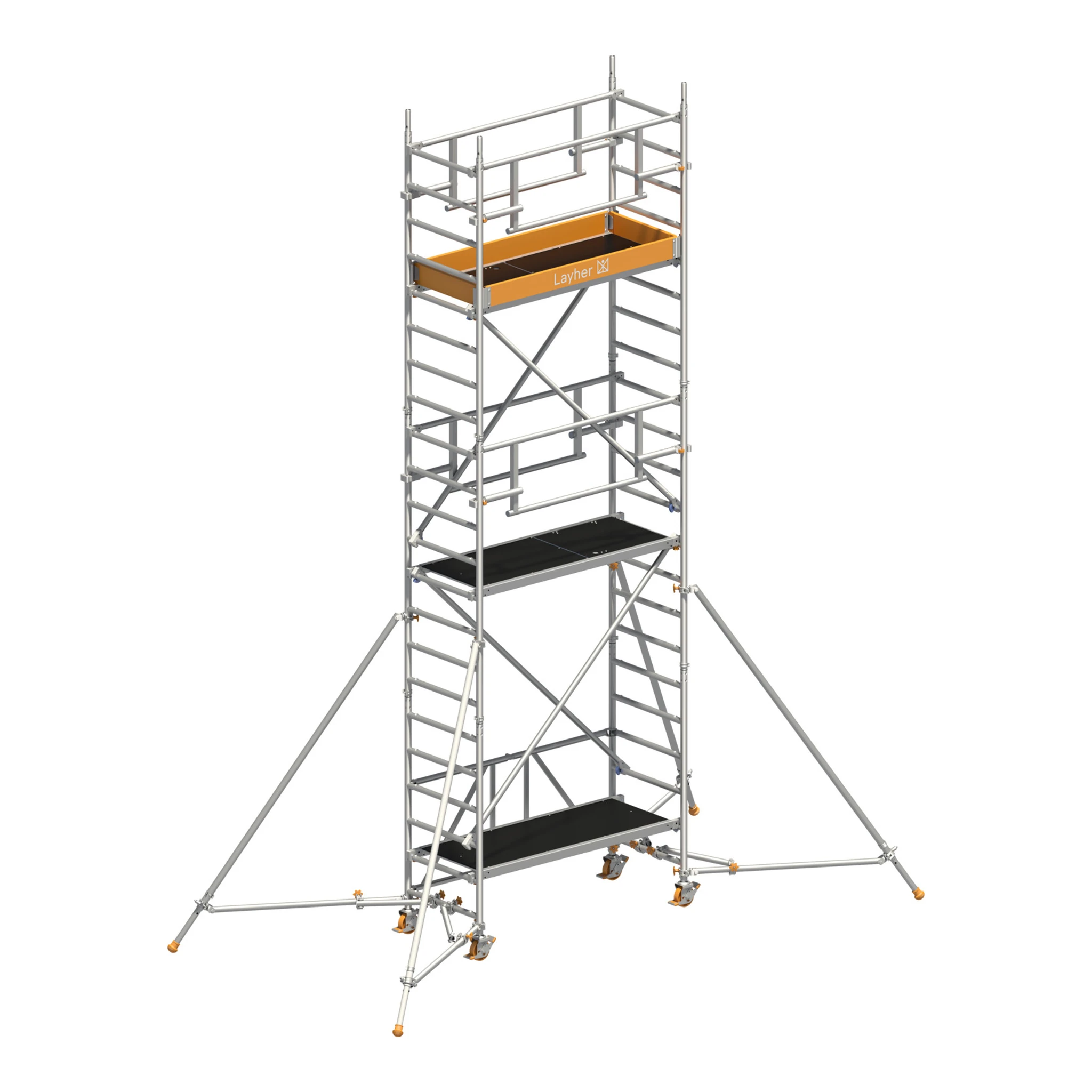 LAYHER | Fahrgerüst | Zifa P2 SAFETY PLUS mit Doppelgeländer und Gerüststützen