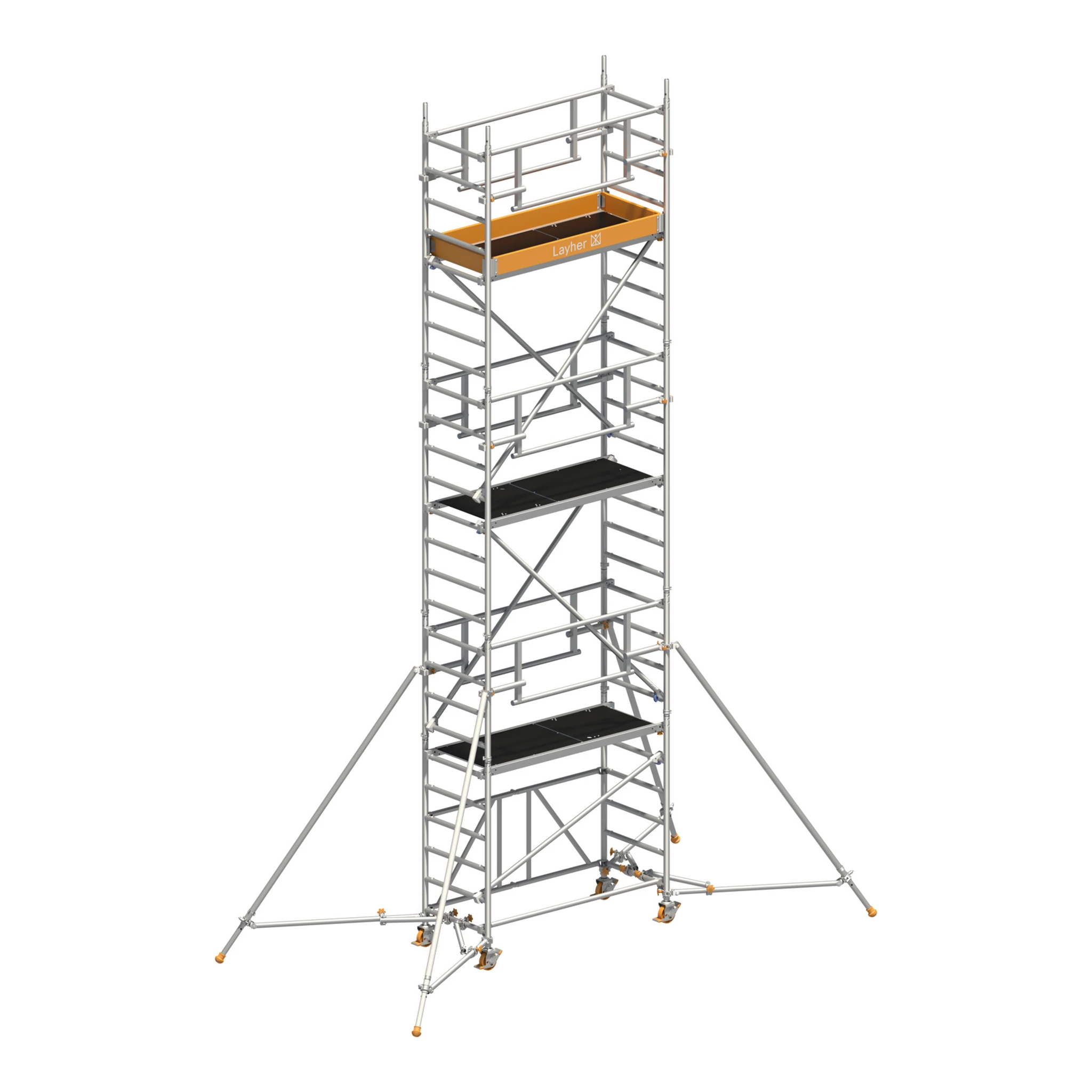 LAYHER | Fahrgerüst | Zifa P2 SAFETY PLUS mit Doppelgeländer und Gerüststützen