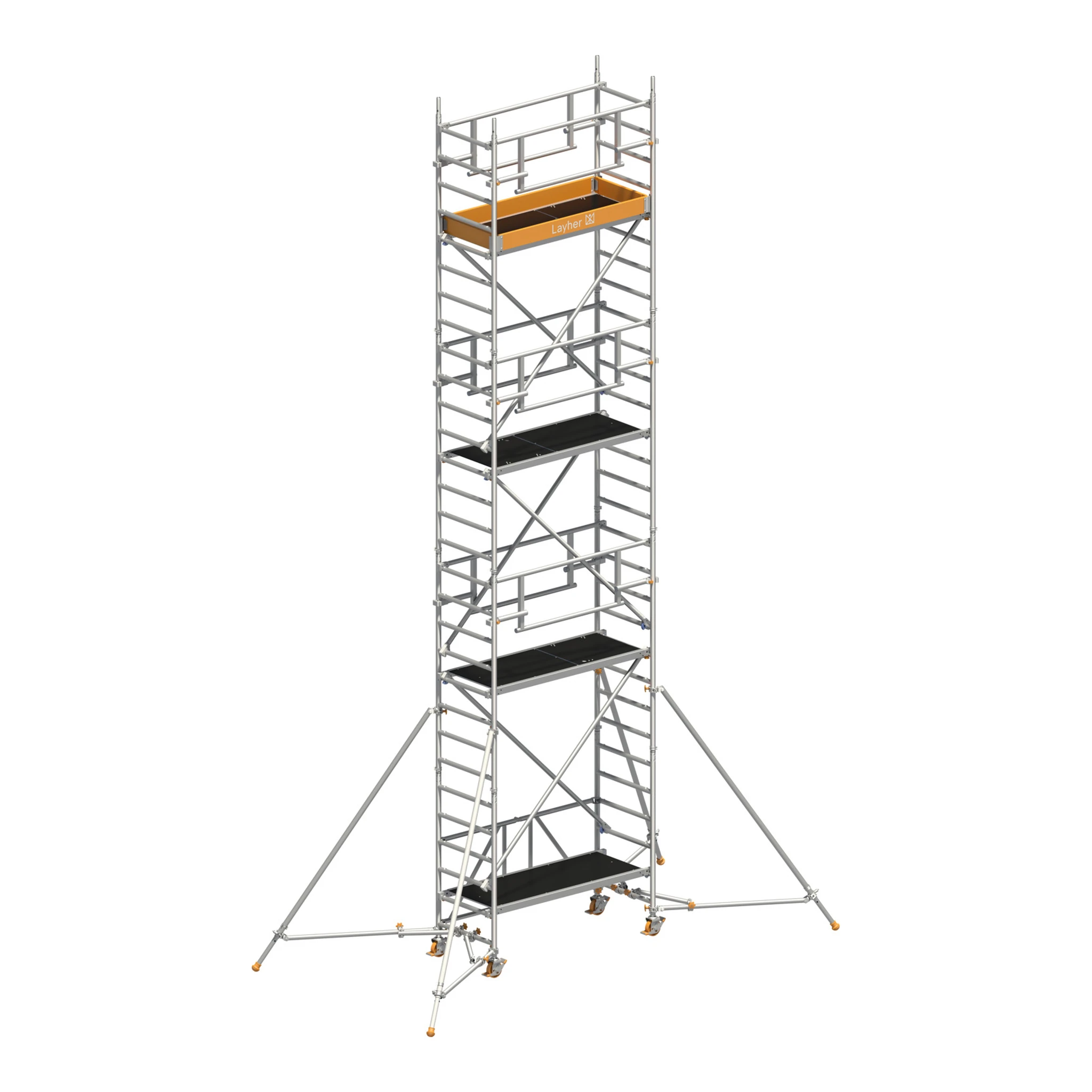 LAYHER | Fahrgerüst | Zifa P2 SAFETY PLUS mit Doppelgeländer und Gerüststützen