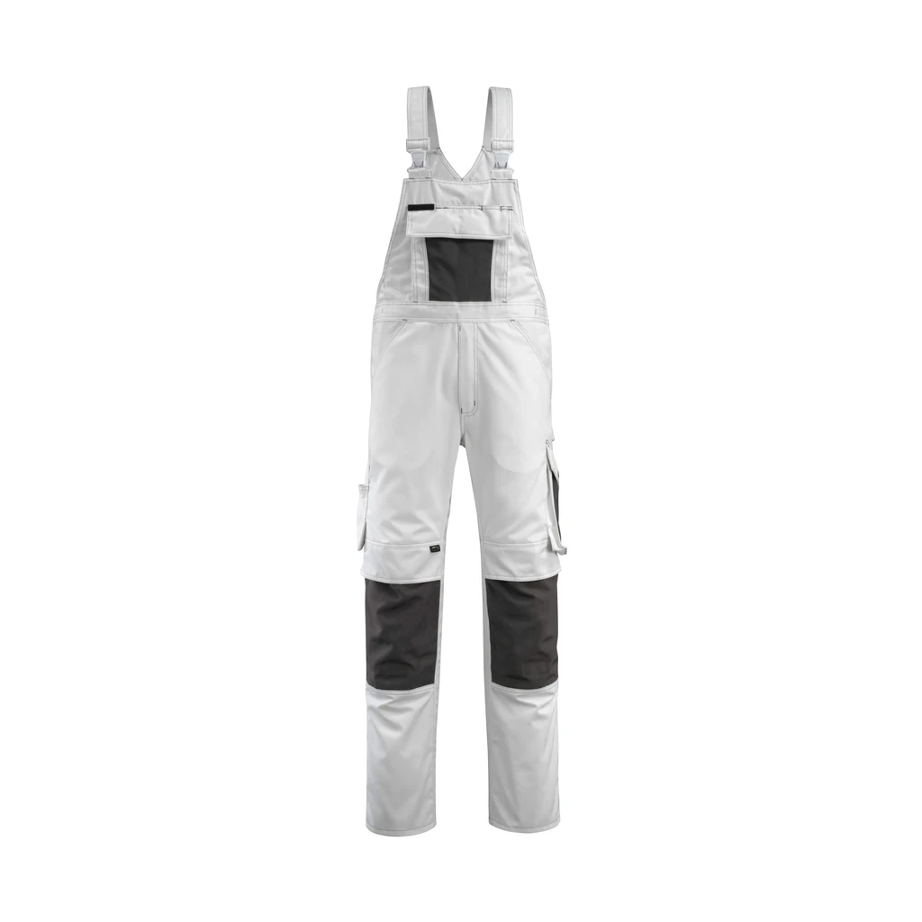 MASCOT® | Latzhose mit Knietaschen UNIQUE | 82C68 | Weiß/Dunkelanthrazit