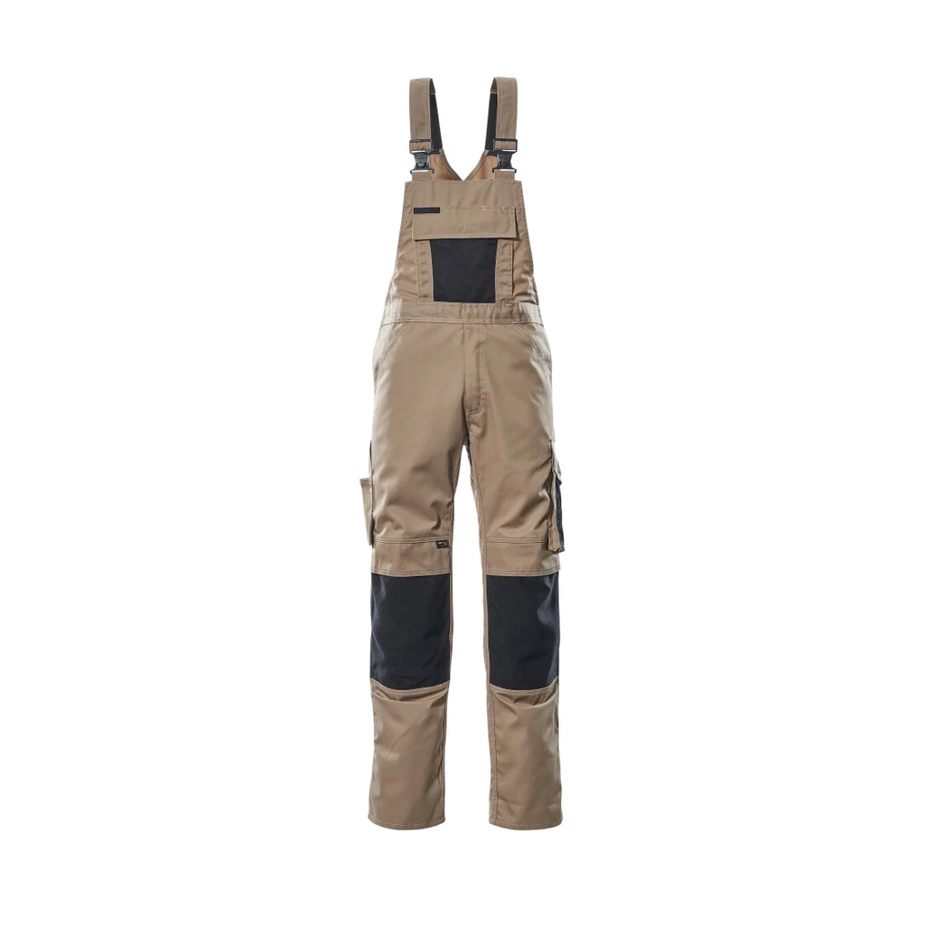 MASCOT® | Latzhose mit Knietaschen UNIQUE | 90C46 | Hellkhaki/Schwarz