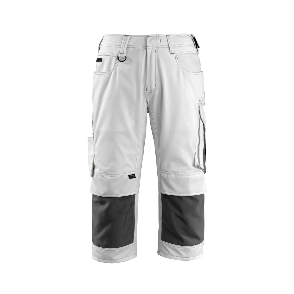 MASCOT® | Dreiviertel-Hose mit Knietaschen UNIQUE | C44 | Weiß/Dunkelanthrazit