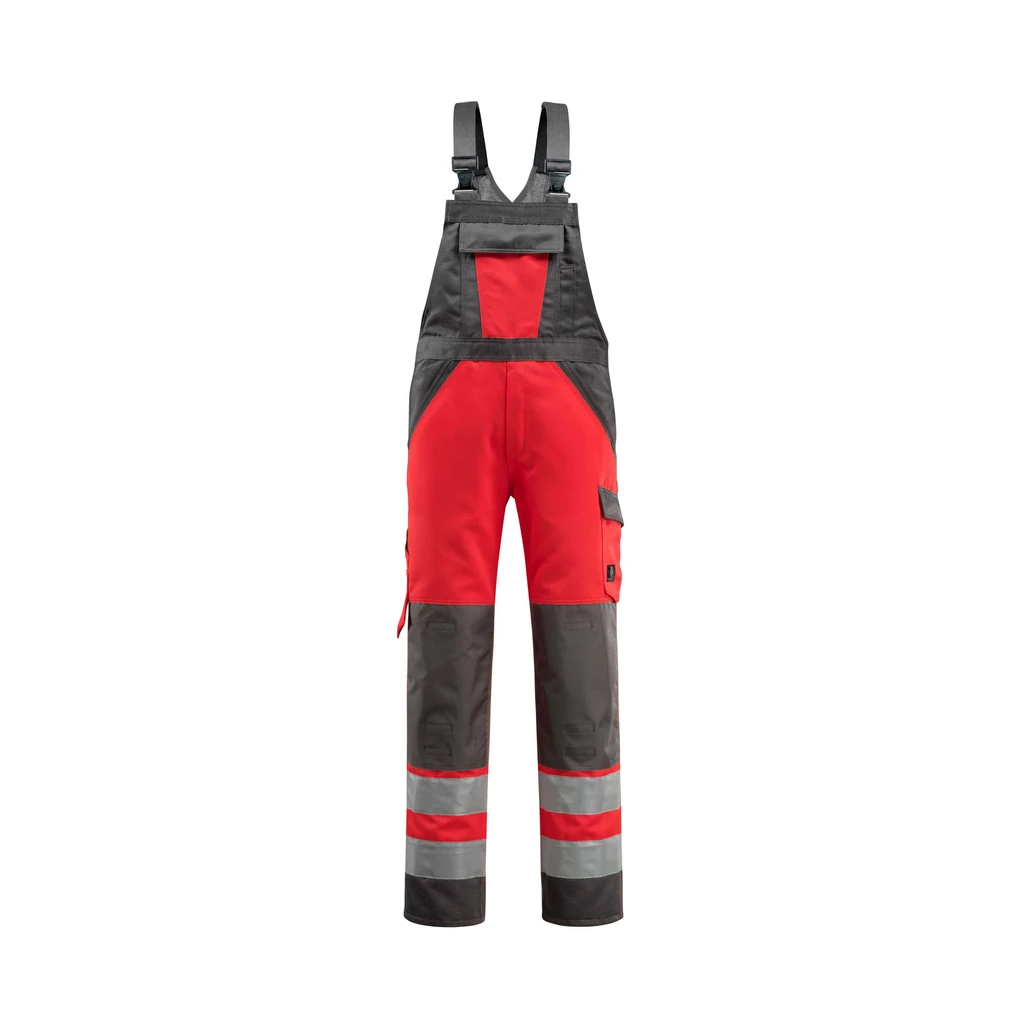 MASCOT® | Latzhose mit Knietaschen SAFE LIGHT | 90C62 | Hi-vis Rot/Dunkelanthrazit