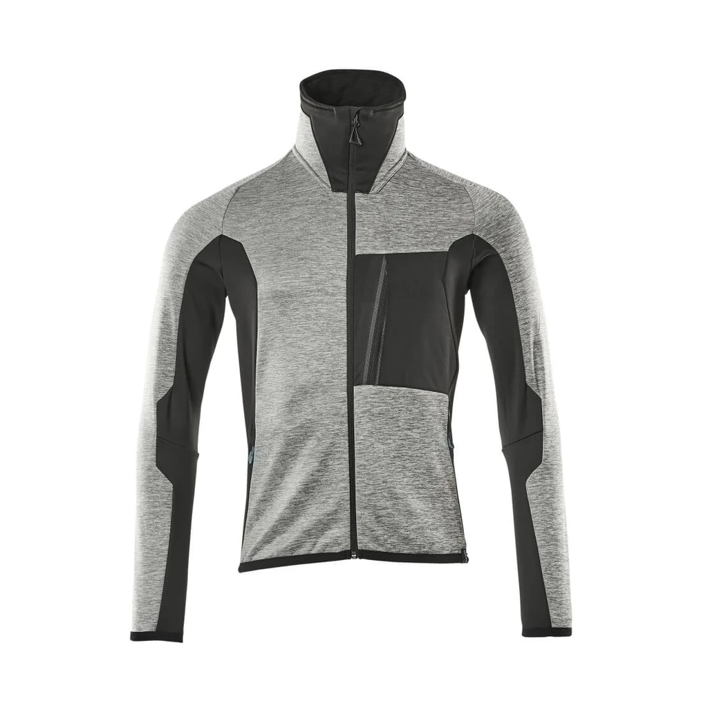 MASCOT® | Fleecepullover mit Reißverschluss ADVANCED | 2XL | Grau-meliert/Schwarz