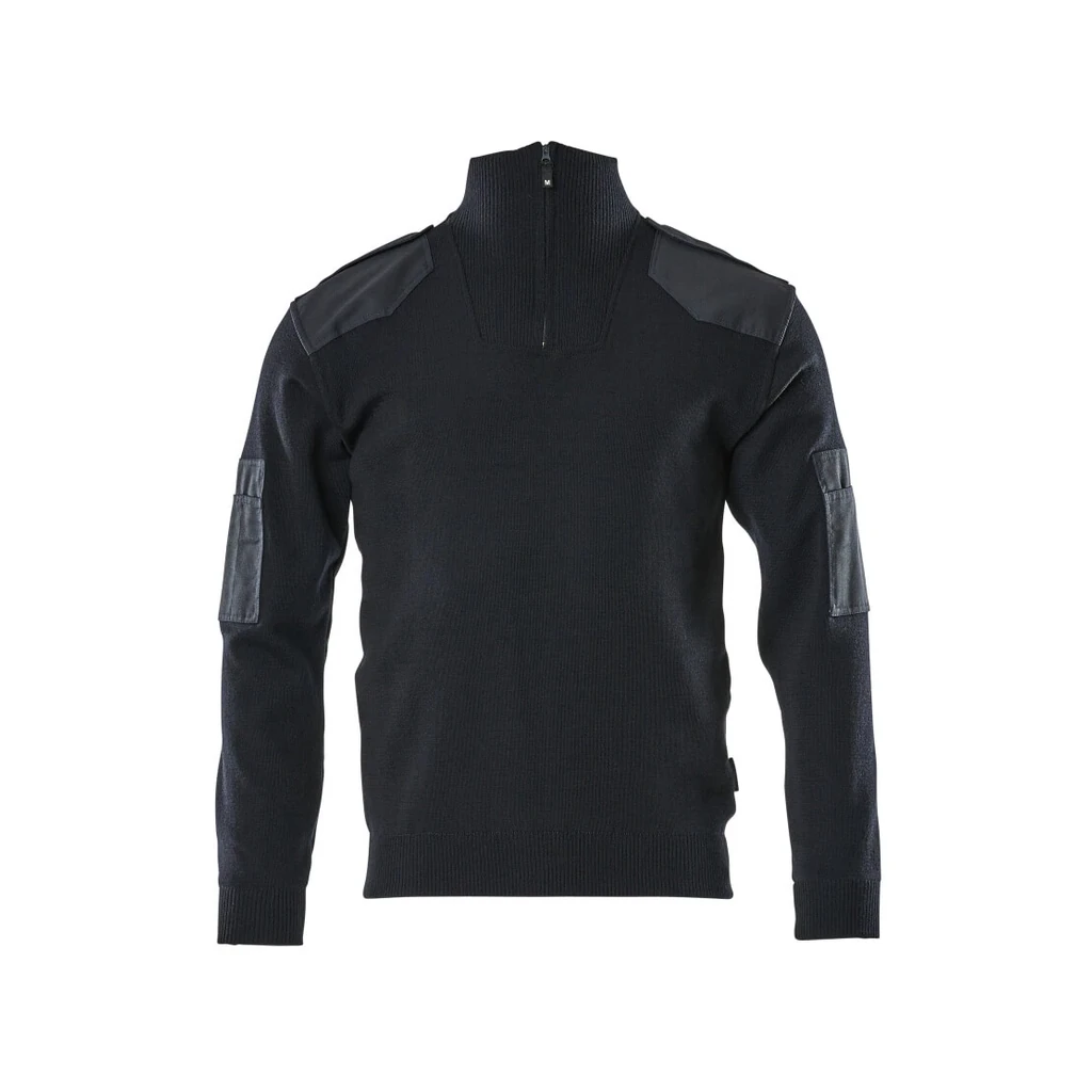 MASCOT® | Strickpullover mit kurzem Reißverschluss FRONTLINE | S | Schwarzblau
