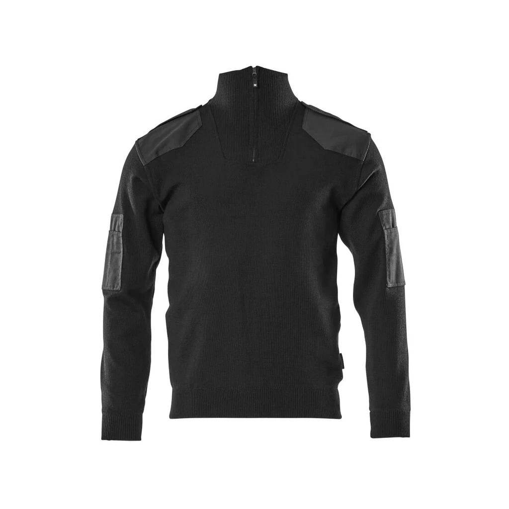 MASCOT® | Strickpullover mit kurzem Reißverschluss FRONTLINE | S | Schwarz