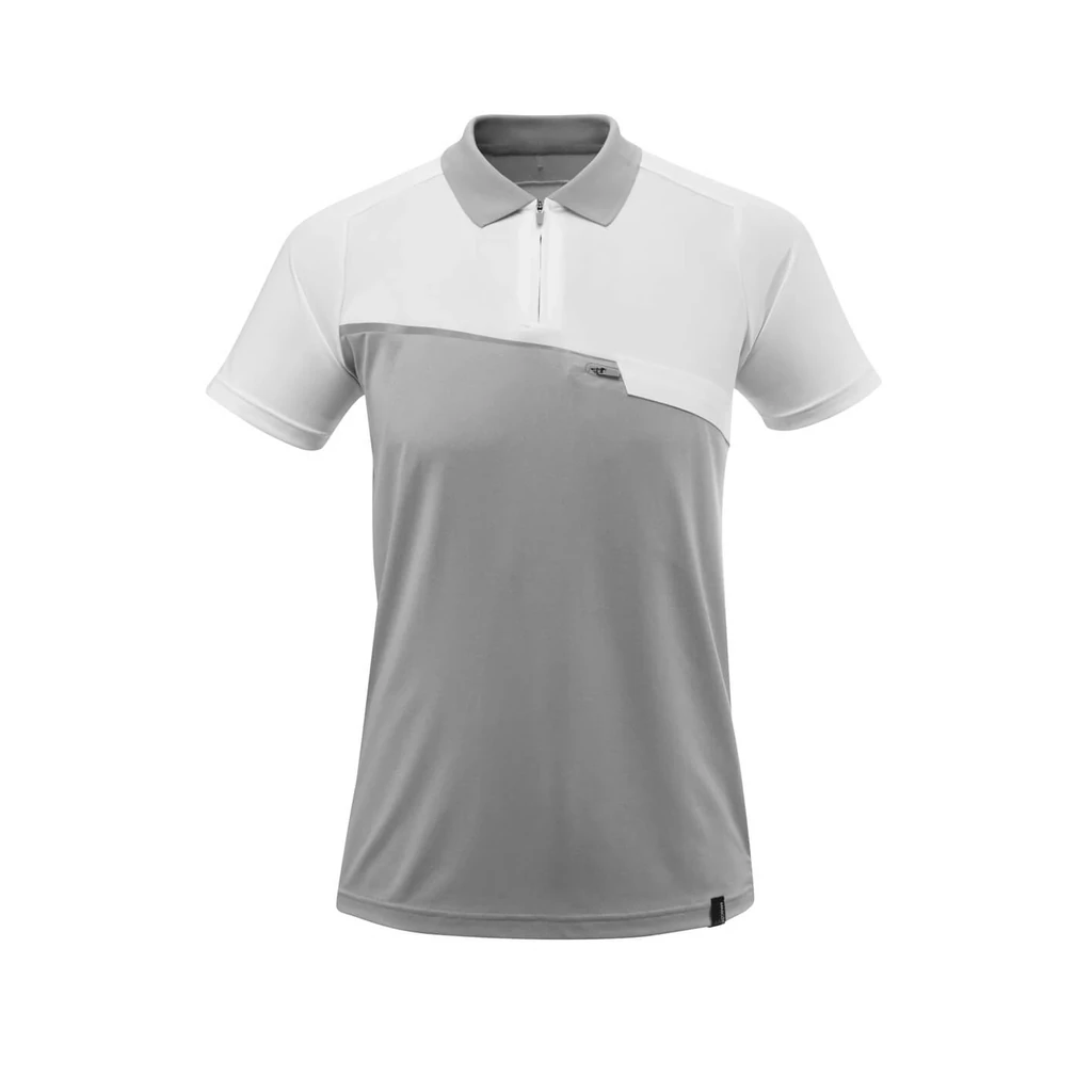 MASCOT® | Polo-Shirt mit Brusttasche ADVANCED | 2XL | Grau-meliert/Weiss