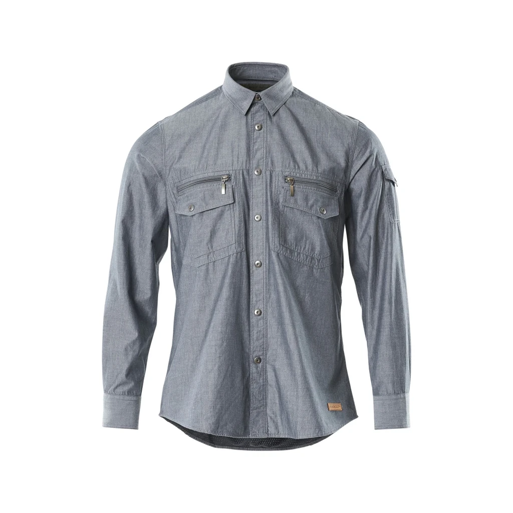MASCOT® | Hemd CROSSOVER | 2XL | Gewaschener dunkelblauer Denim