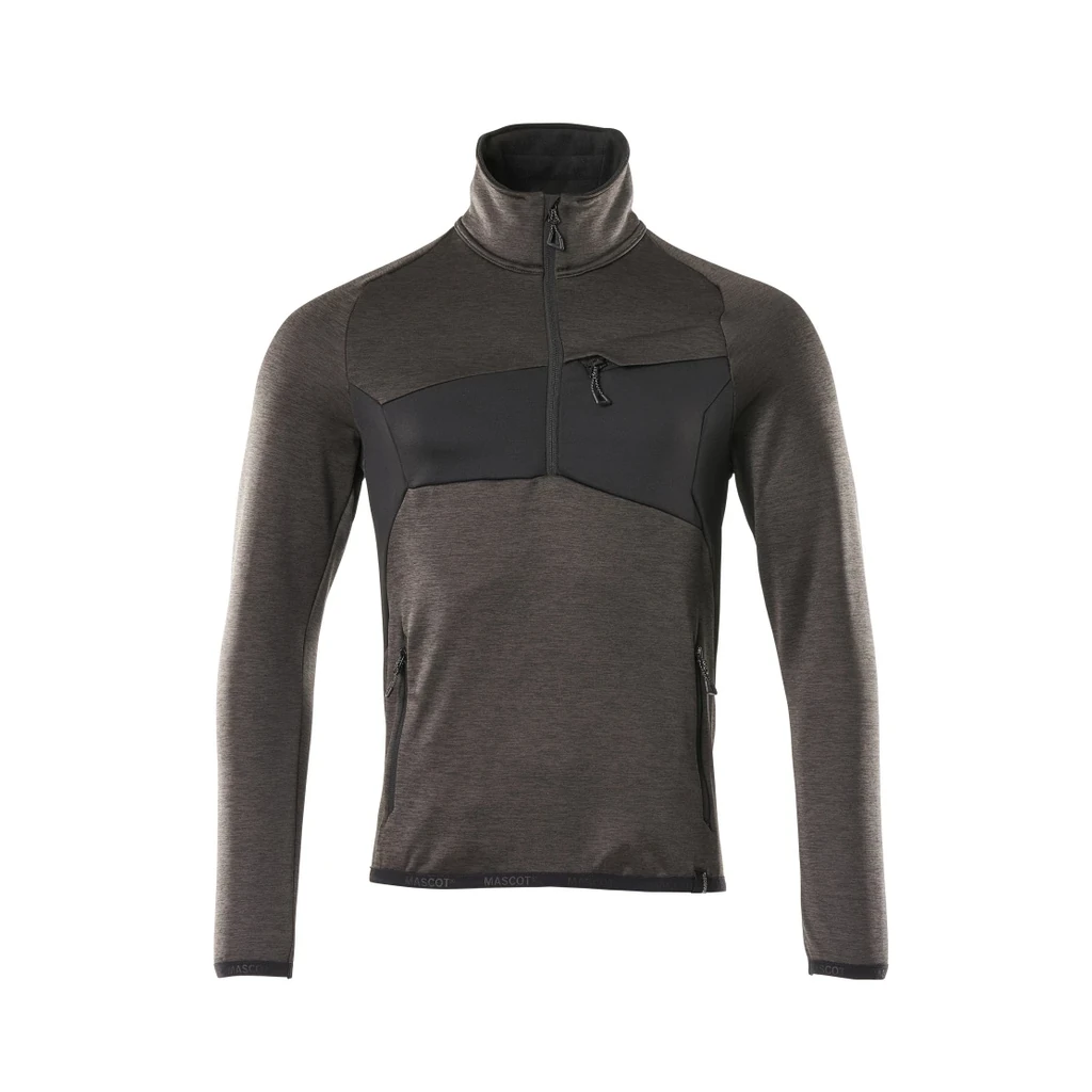 MASCOT® | Fleecepullover mit kurzem Reißverschluss ACCELERATE | 2XL | Dunkelanthrazit/Schwarz