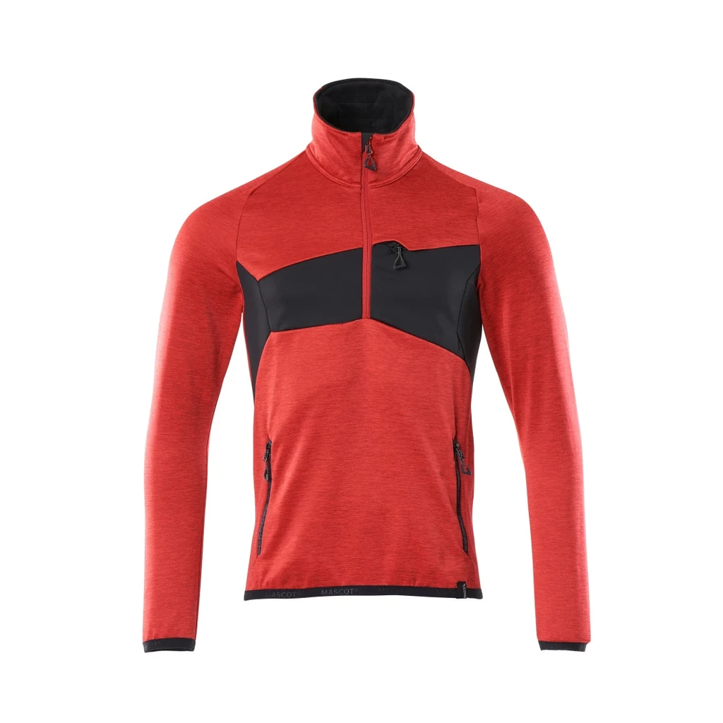 MASCOT® | Fleecepullover mit kurzem Reißverschluss ACCELERATE | 2XL | Verkehrsrot/Schwarz