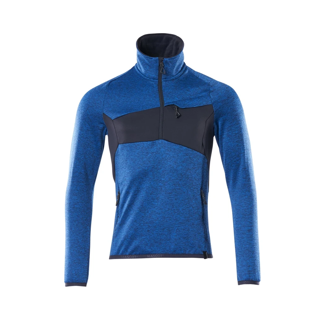 MASCOT® | Fleecepullover mit kurzem Reißverschluss ACCELERATE | 2XL | Azurblau/Schwarzblau