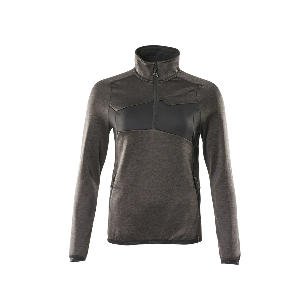 MASCOT® | Fleecepullover mit kurzem Reißverschluss ACCELERATE | 2XL | Dunkelanthrazit/Schwarz