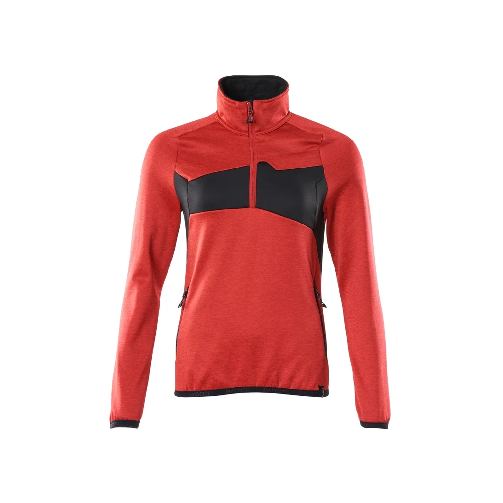 MASCOT® | Fleecepullover mit kurzem Reißverschluss ACCELERATE | 2XL | Verkehrsrot/Schwarz