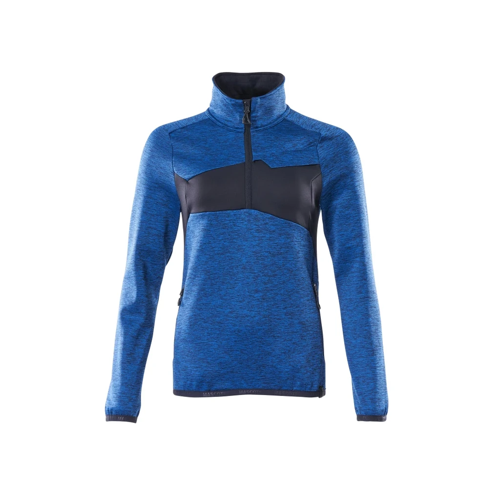MASCOT® | Fleecepullover mit kurzem Reißverschluss ACCELERATE | 2XL | Azurblau/Schwarzblau