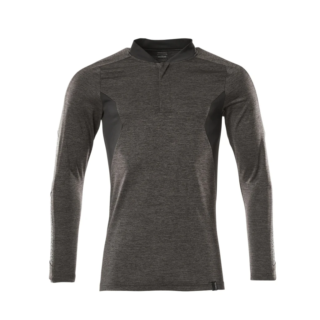 MASCOT® | Polo-Shirt Langarm ACCELERATE | 2XLONE | Dunkelanthrazit  meliert/Schwarz