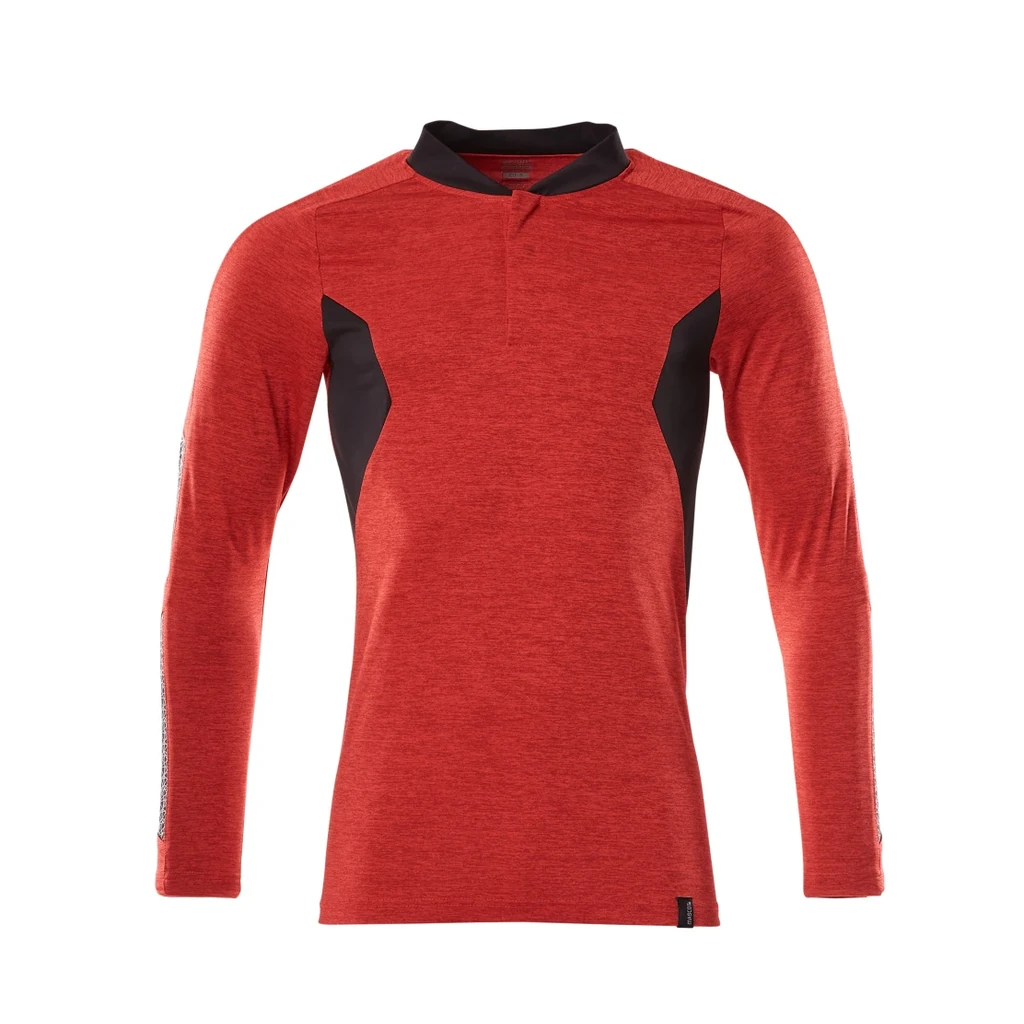 MASCOT® | Polo-Shirt Langarm ACCELERATE | 2XLONE | Verkehrsrot meliert/Schwarz