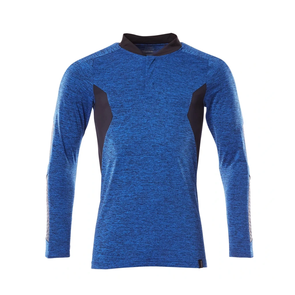 MASCOT® | Polo-Shirt Langarm ACCELERATE | 2XLONE | Azurblau meliert/Schwarzblau